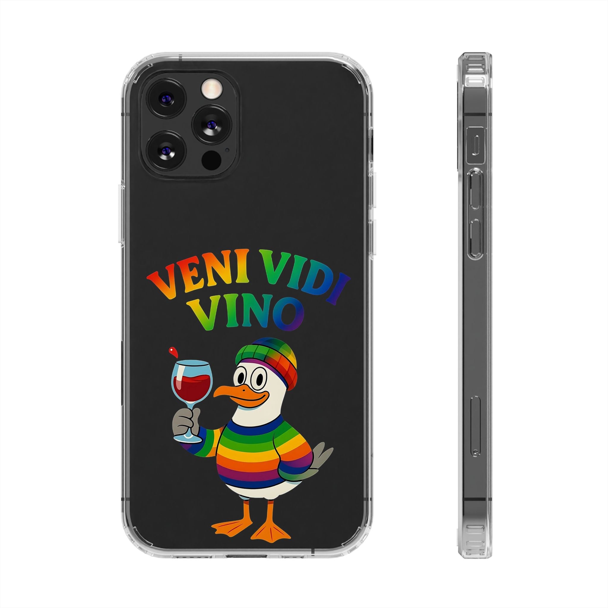 Veni vidi vino - Rainbow Duck clear Impact-Resistant Cases