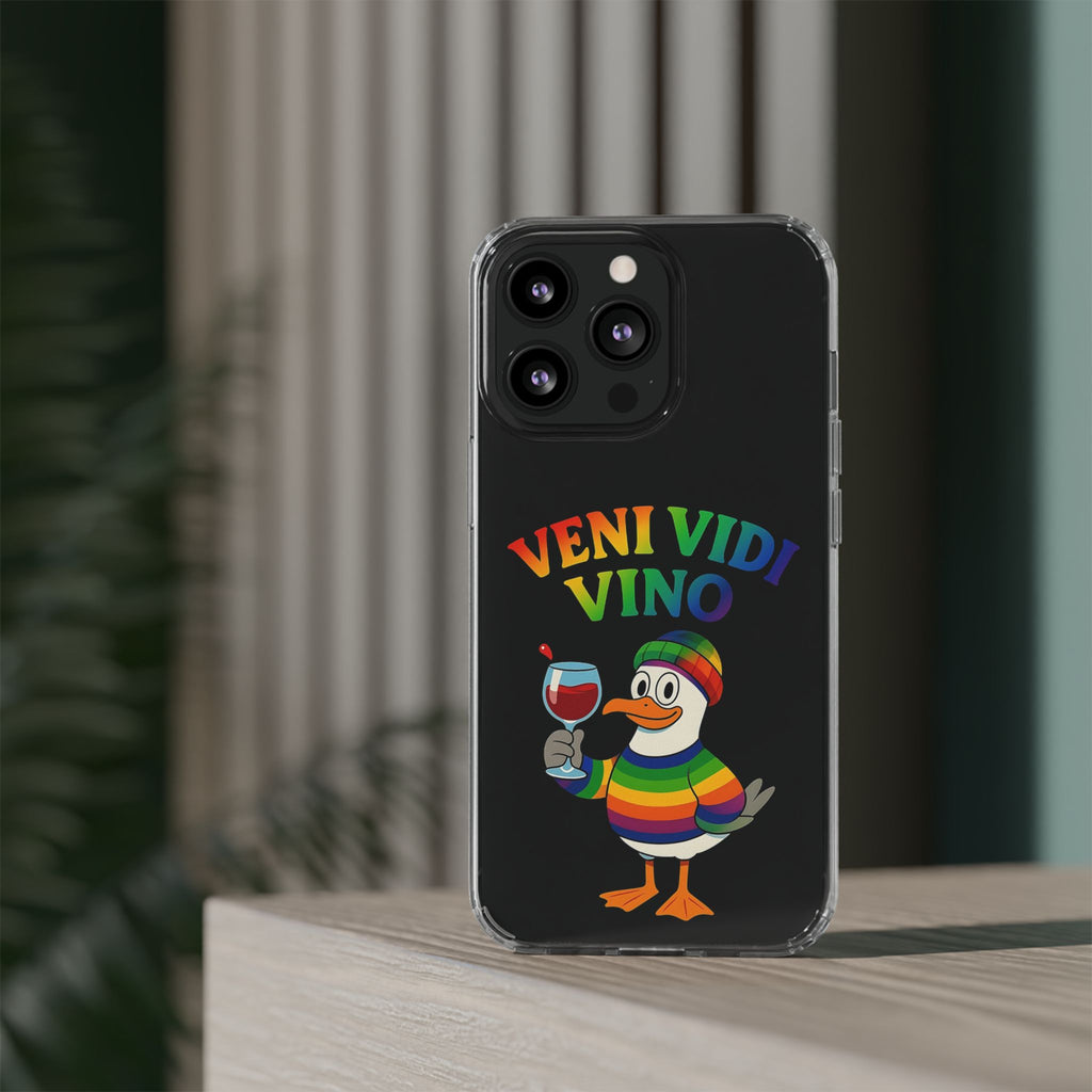 Veni vidi vino - Rainbow Duck clear Impact-Resistant Cases