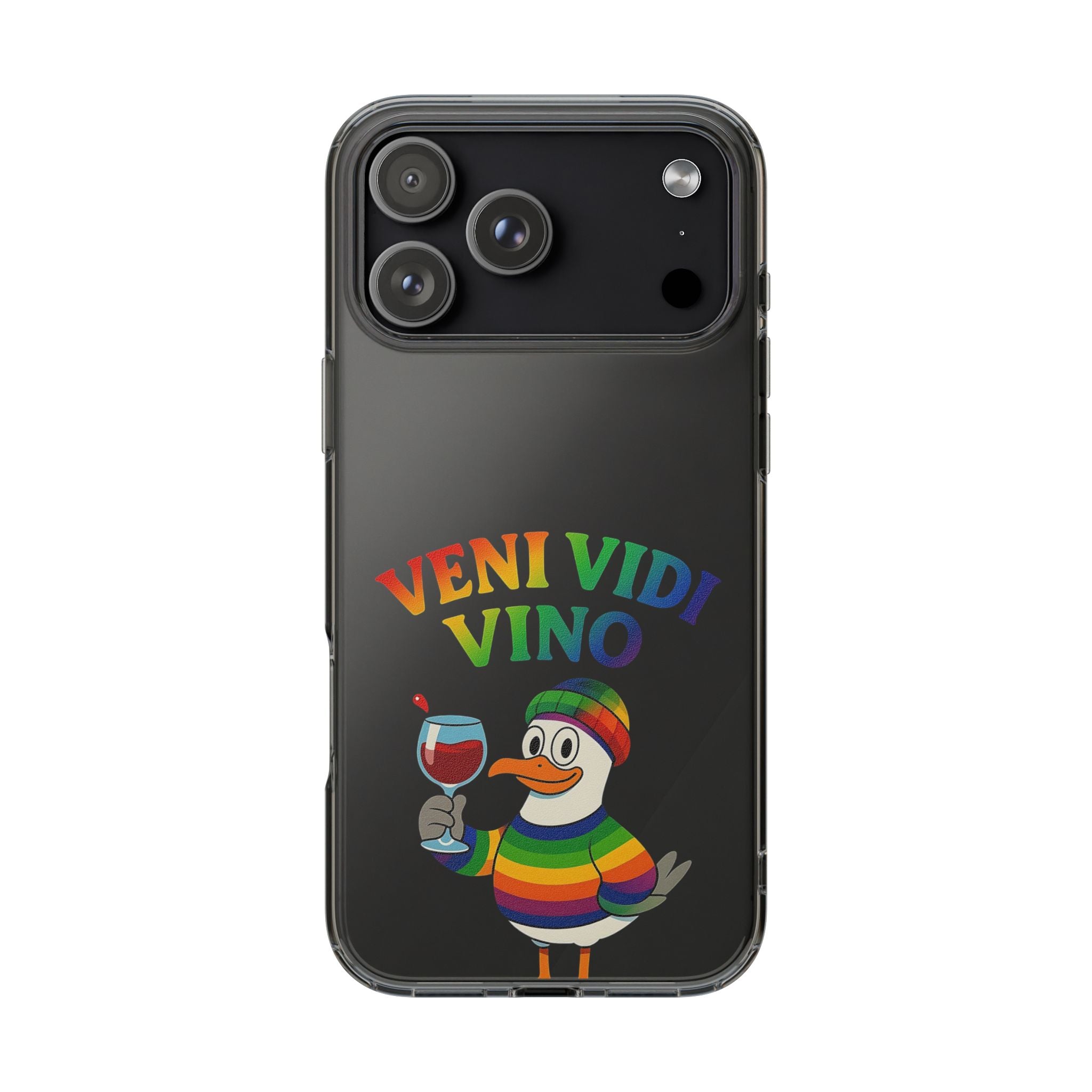 Veni vidi vino - Rainbow Duck clear Impact-Resistant Cases
