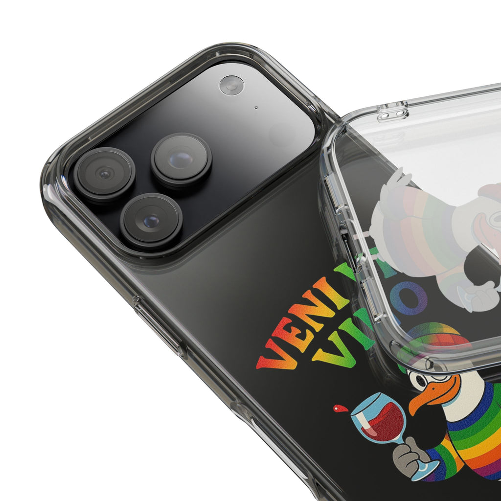 Veni vidi vino - Rainbow Duck clear Impact-Resistant Cases