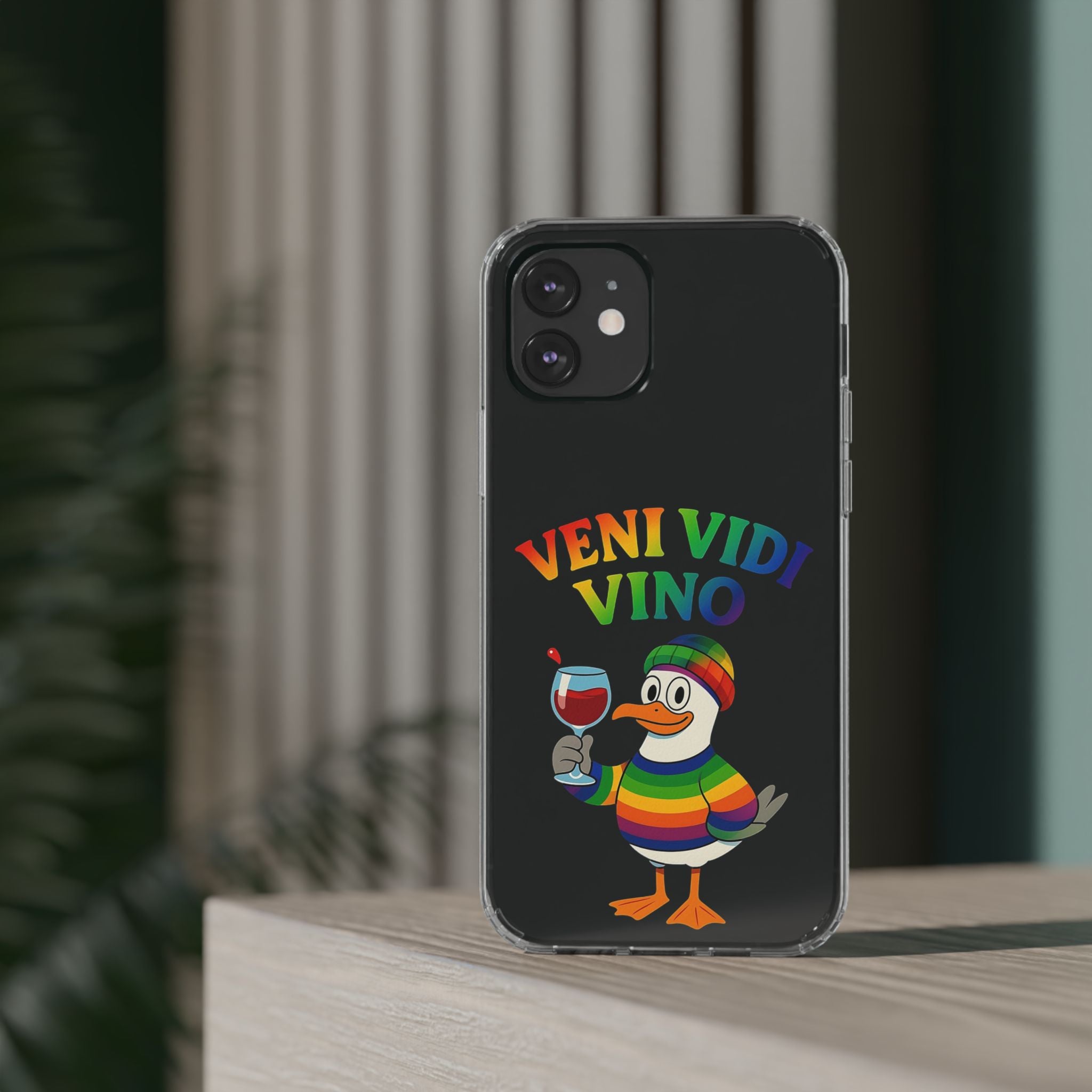 Veni vidi vino - Rainbow Duck clear Impact-Resistant Cases