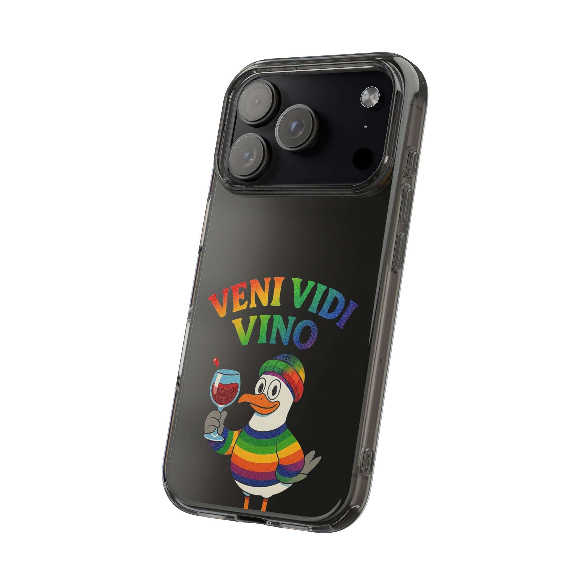 Veni vidi vino - Rainbow Duck clear Impact-Resistant Cases