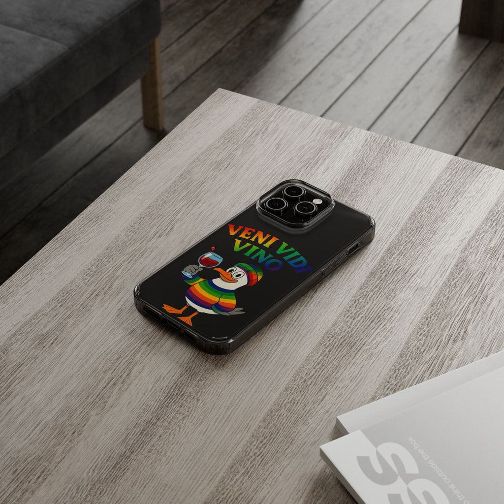 Veni vidi vino - Rainbow Duck clear Impact-Resistant Cases
