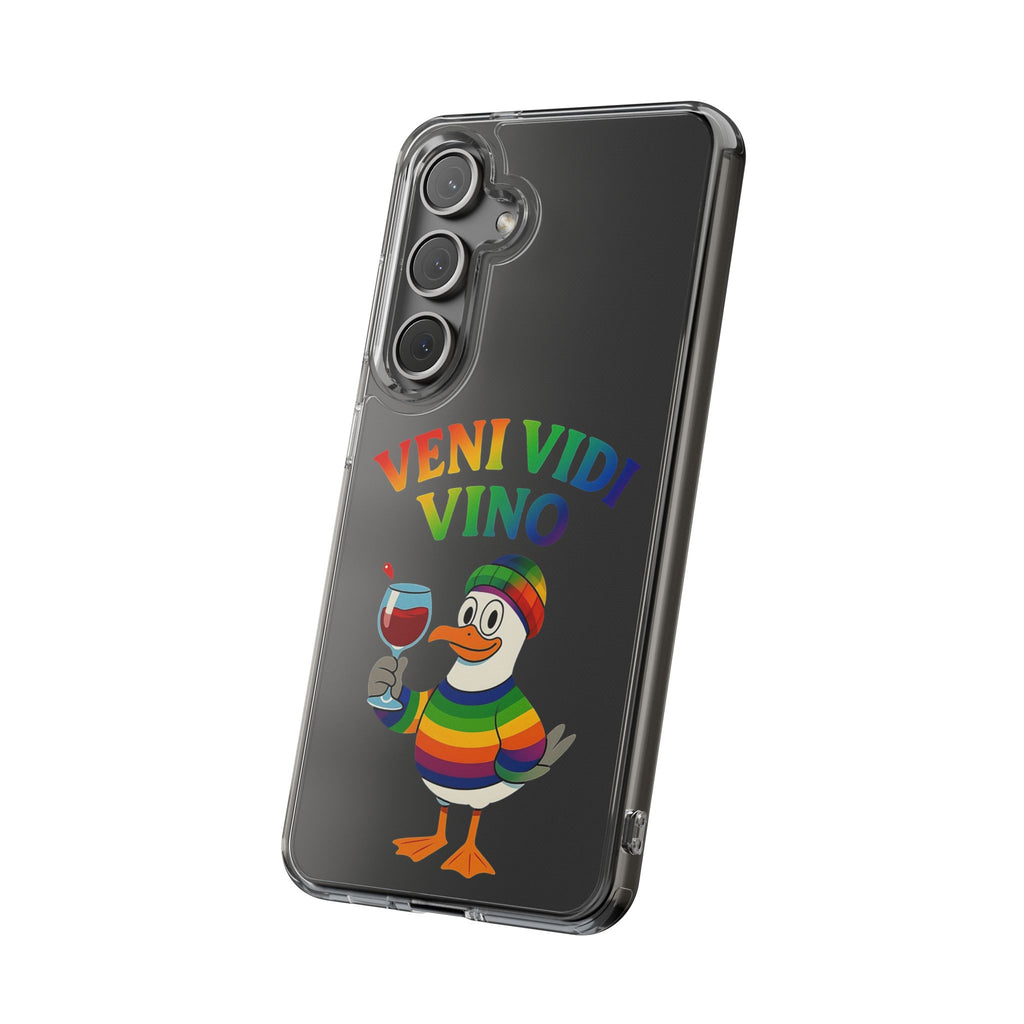 Veni vidi vino - Rainbow Duck clear Impact-Resistant Cases