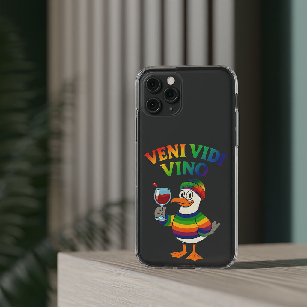 Veni vidi vino - Rainbow Duck clear Impact-Resistant Cases