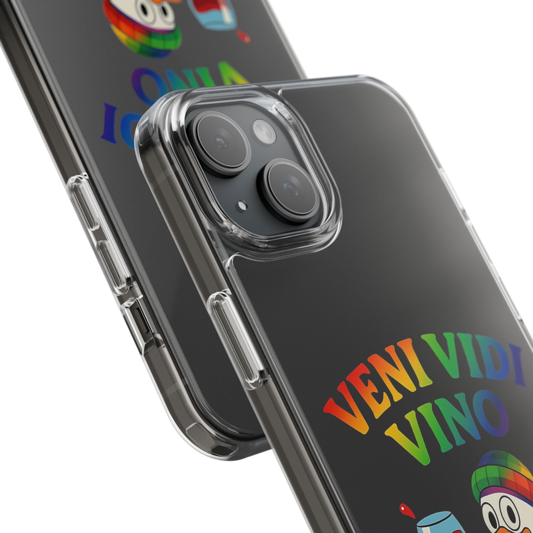 Veni vidi vino - Rainbow Duck clear Impact-Resistant Cases