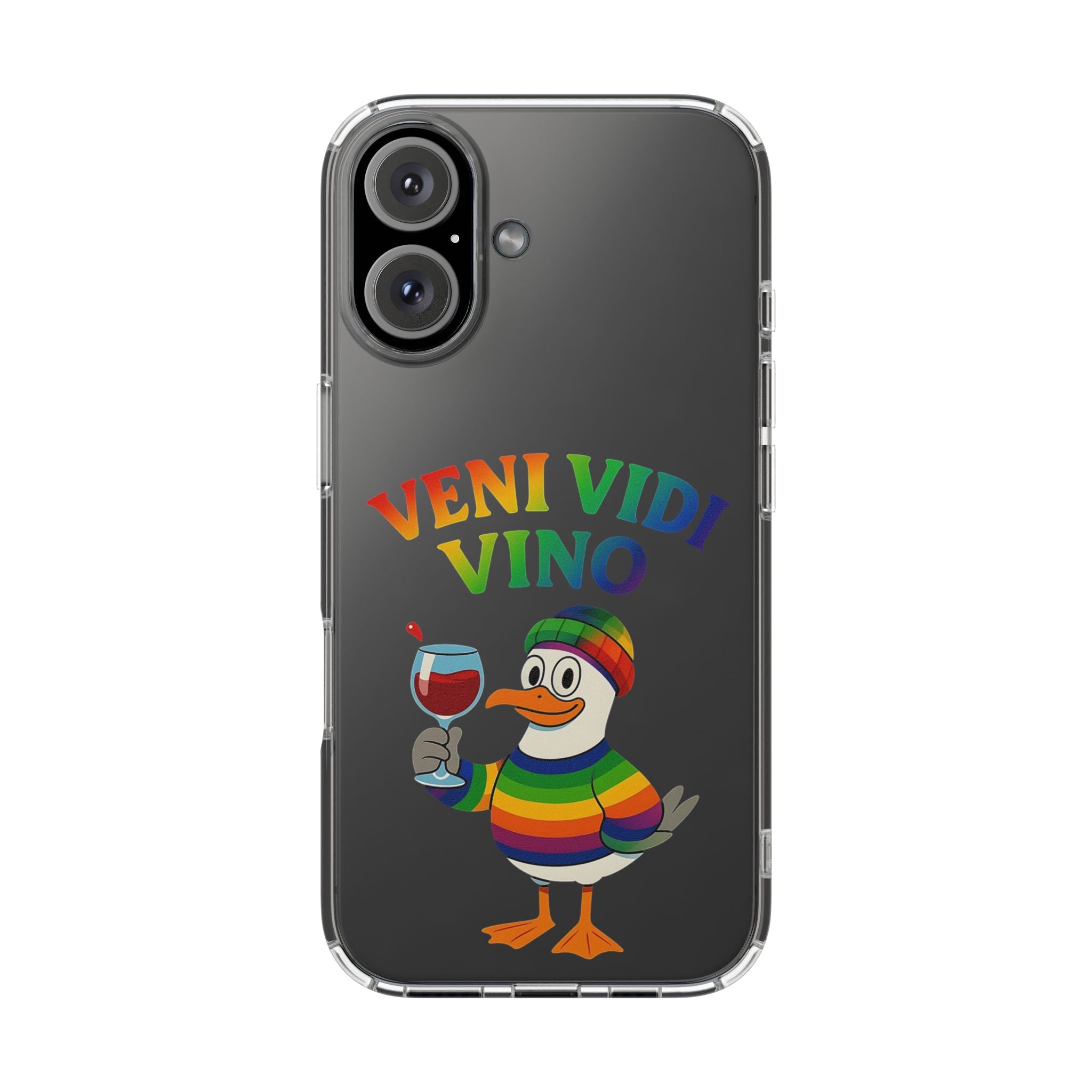 Veni vidi vino - Rainbow Duck clear Impact-Resistant Cases