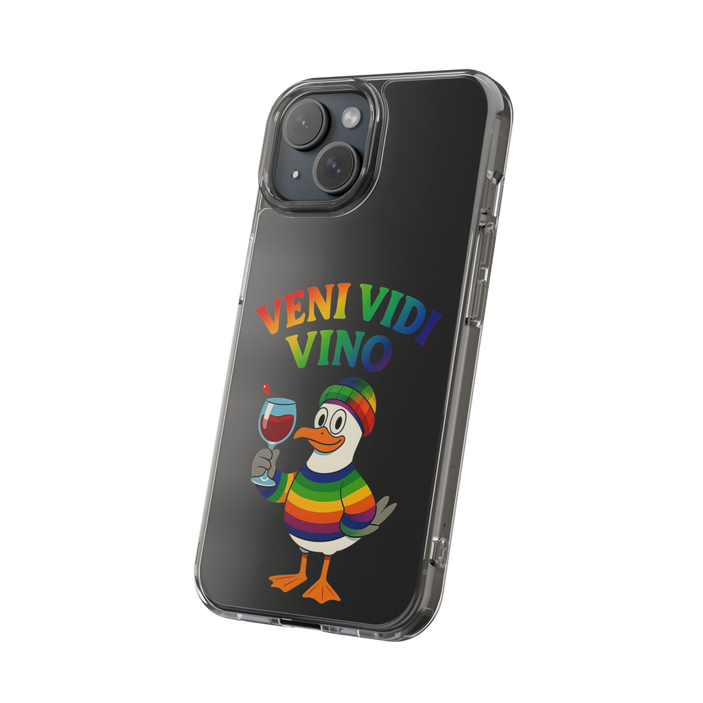 Veni vidi vino - Rainbow Duck clear Impact-Resistant Cases