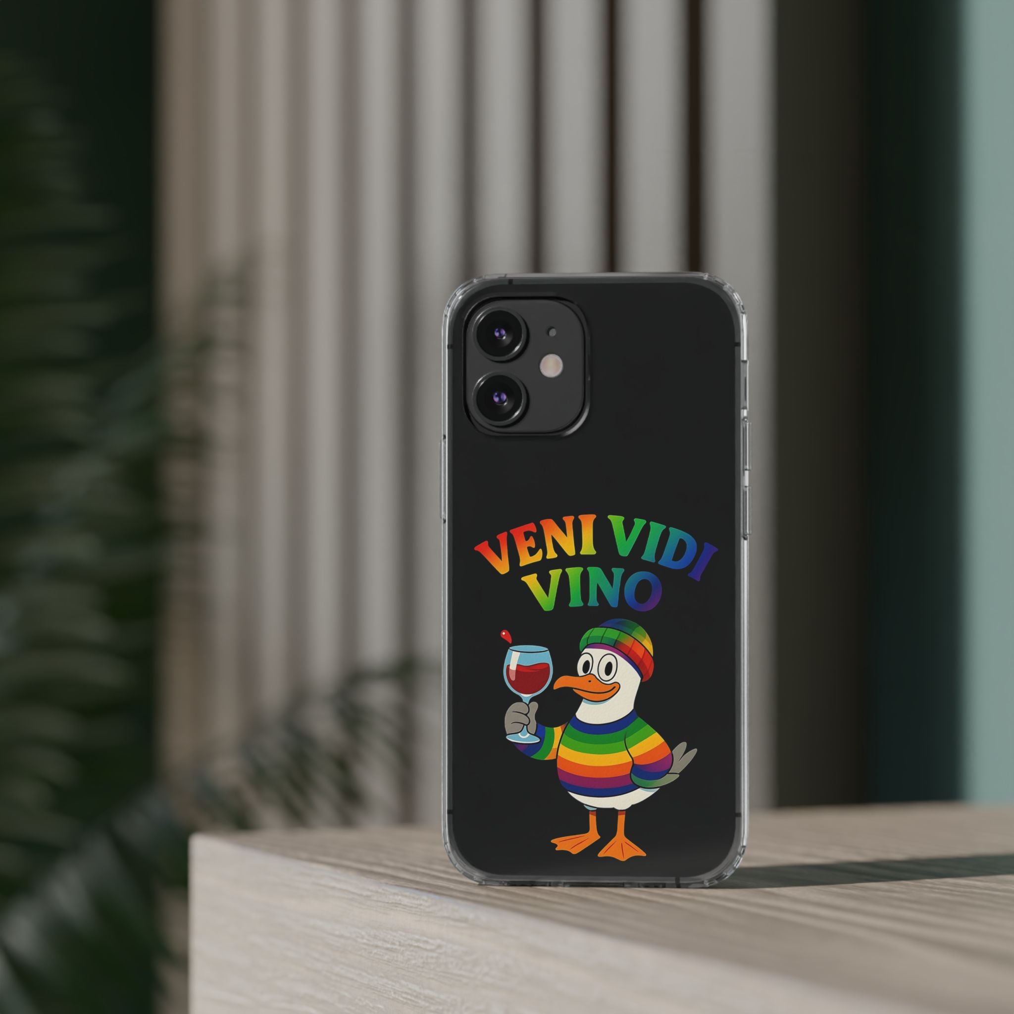 Veni vidi vino - Rainbow Duck clear Impact-Resistant Cases
