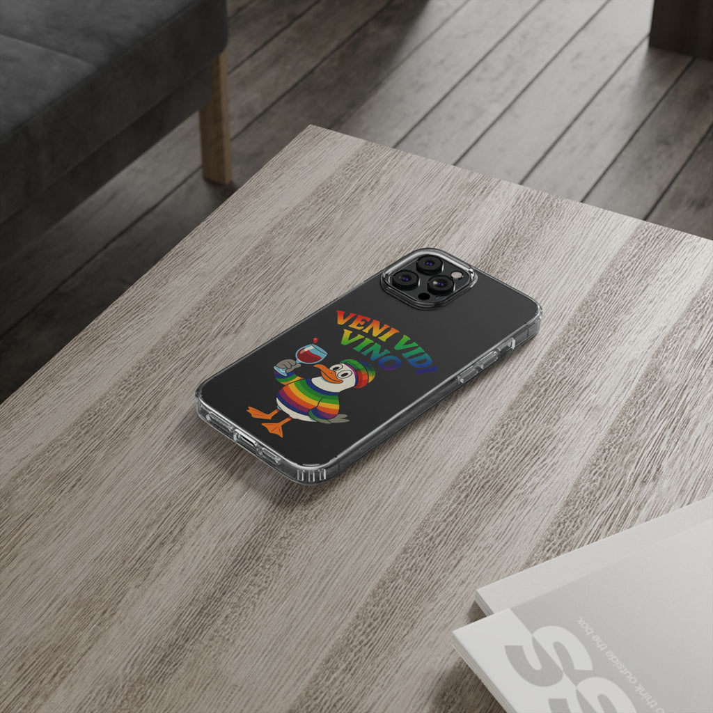 Veni vidi vino - Rainbow Duck clear Impact-Resistant Cases