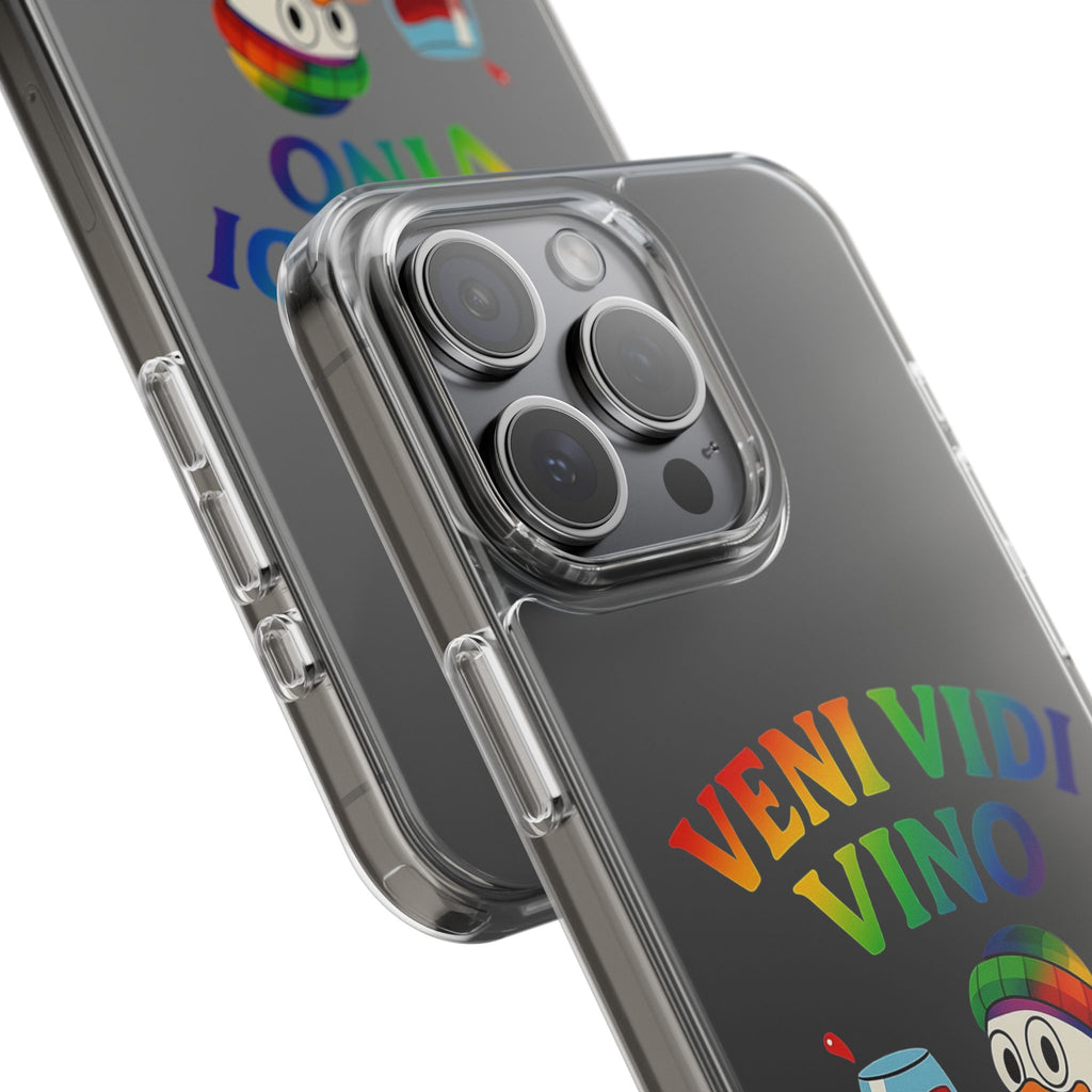 Veni vidi vino - Rainbow Duck clear Impact-Resistant Cases
