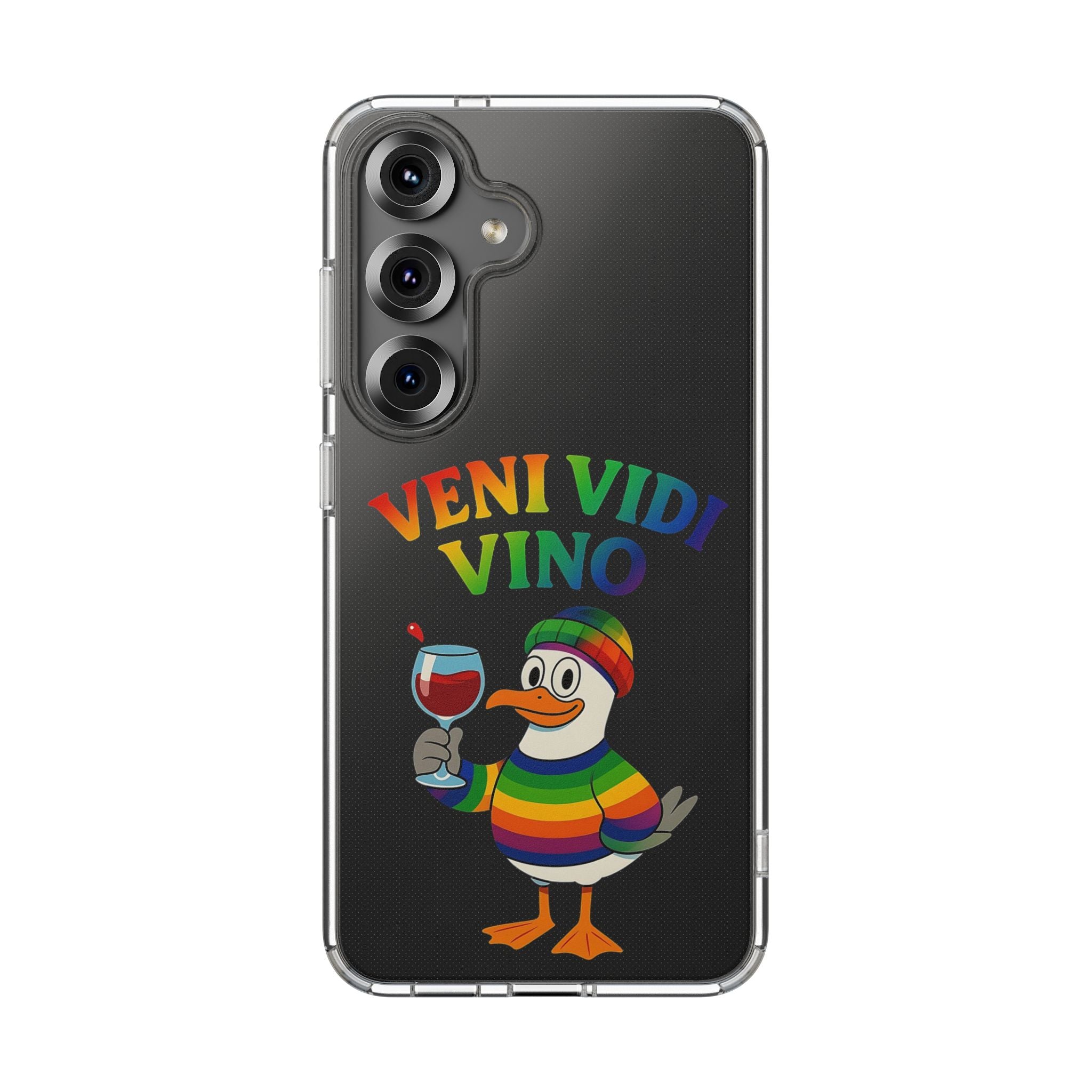 Veni vidi vino - Rainbow Duck clear Impact-Resistant Cases