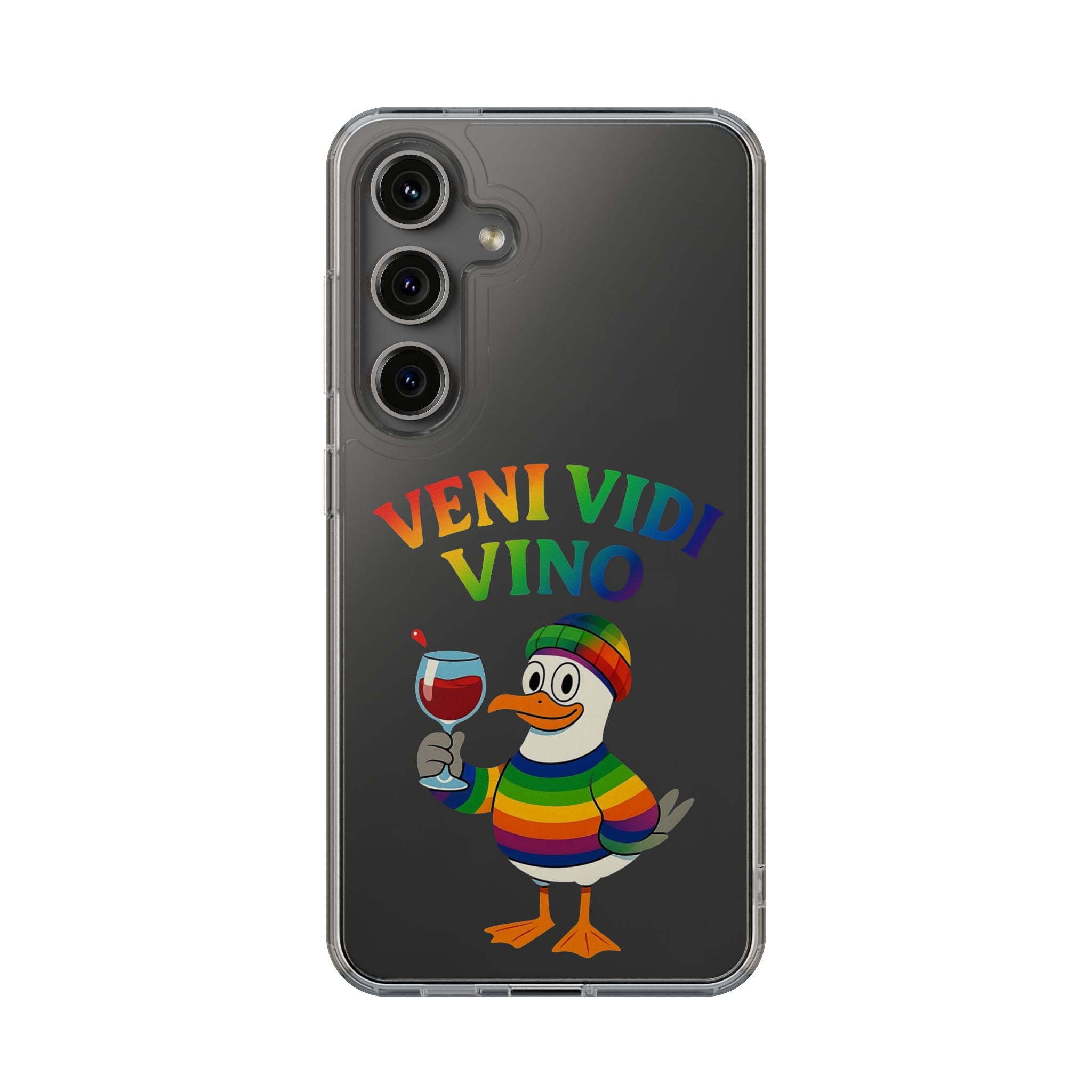 Veni vidi vino - Rainbow Duck clear Impact-Resistant Cases