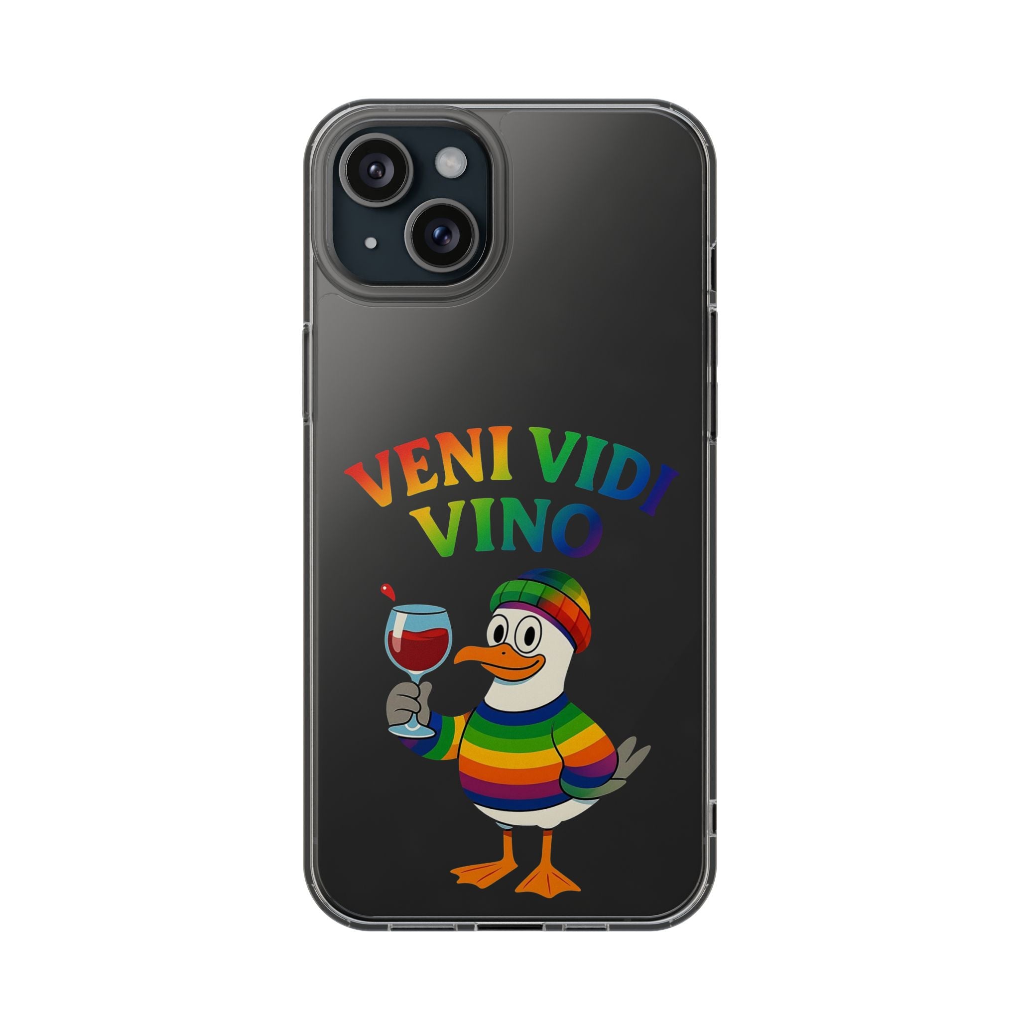 Veni vidi vino - Rainbow Duck clear Impact-Resistant Cases