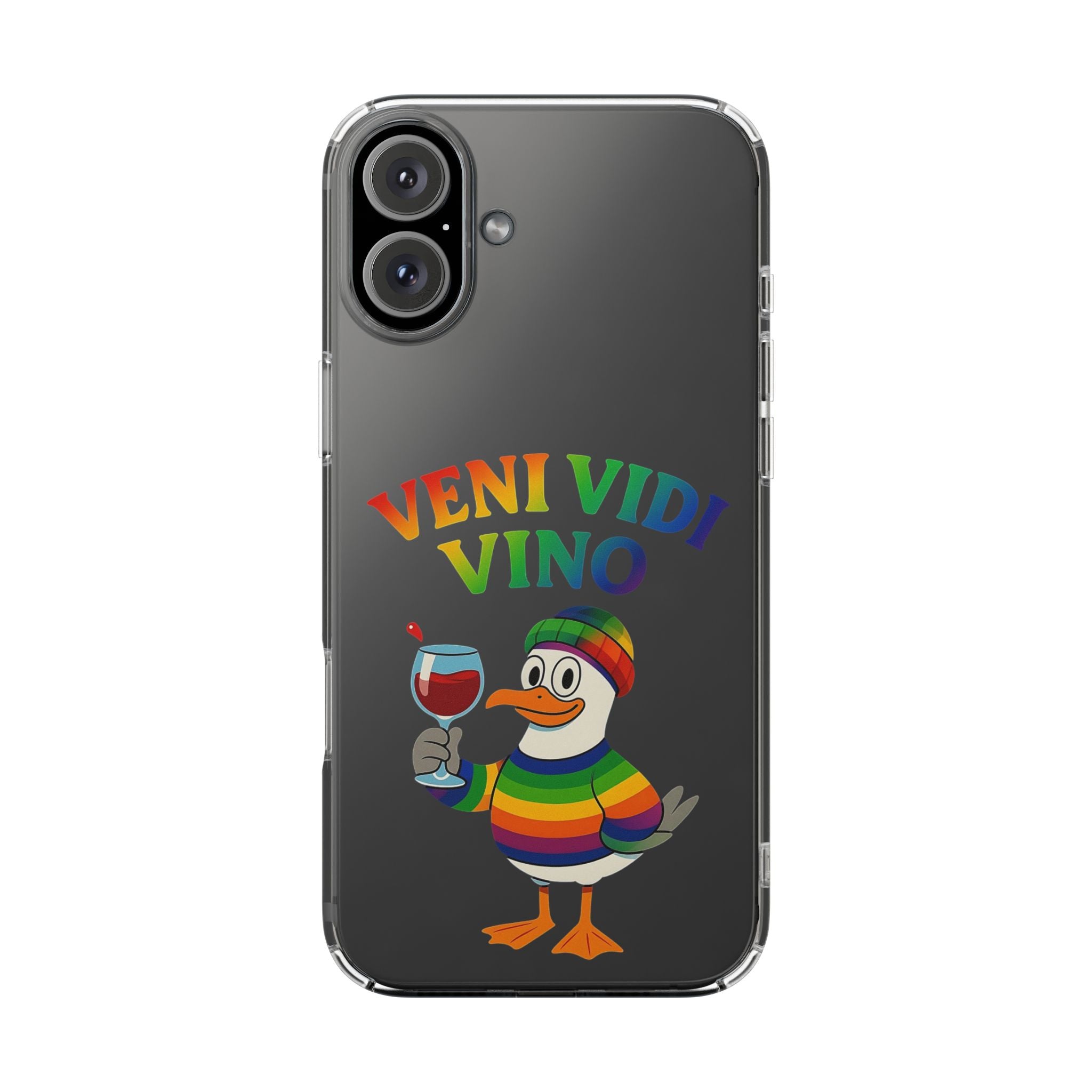 Veni vidi vino - Rainbow Duck clear Impact-Resistant Cases
