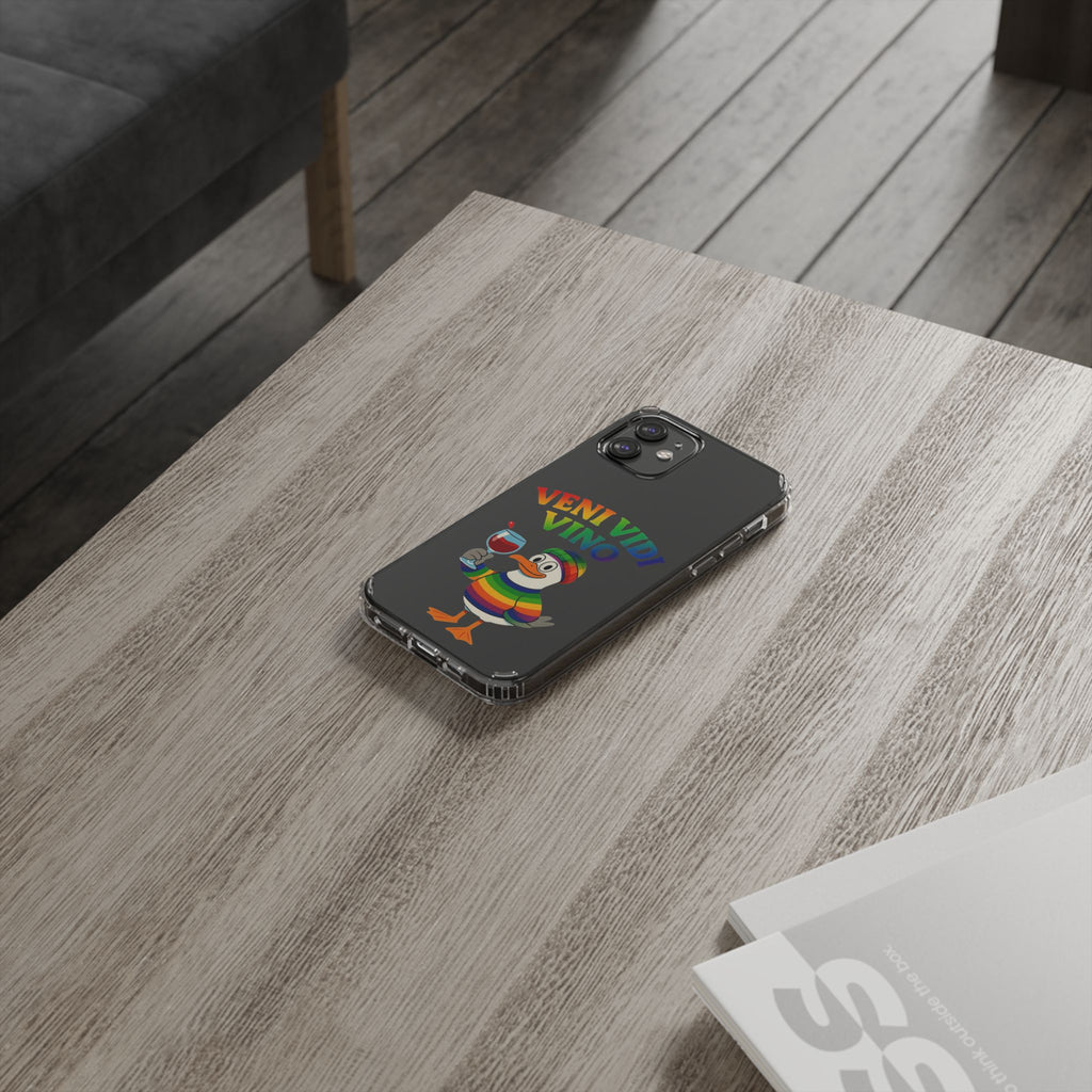 Veni vidi vino - Rainbow Duck clear Impact-Resistant Cases