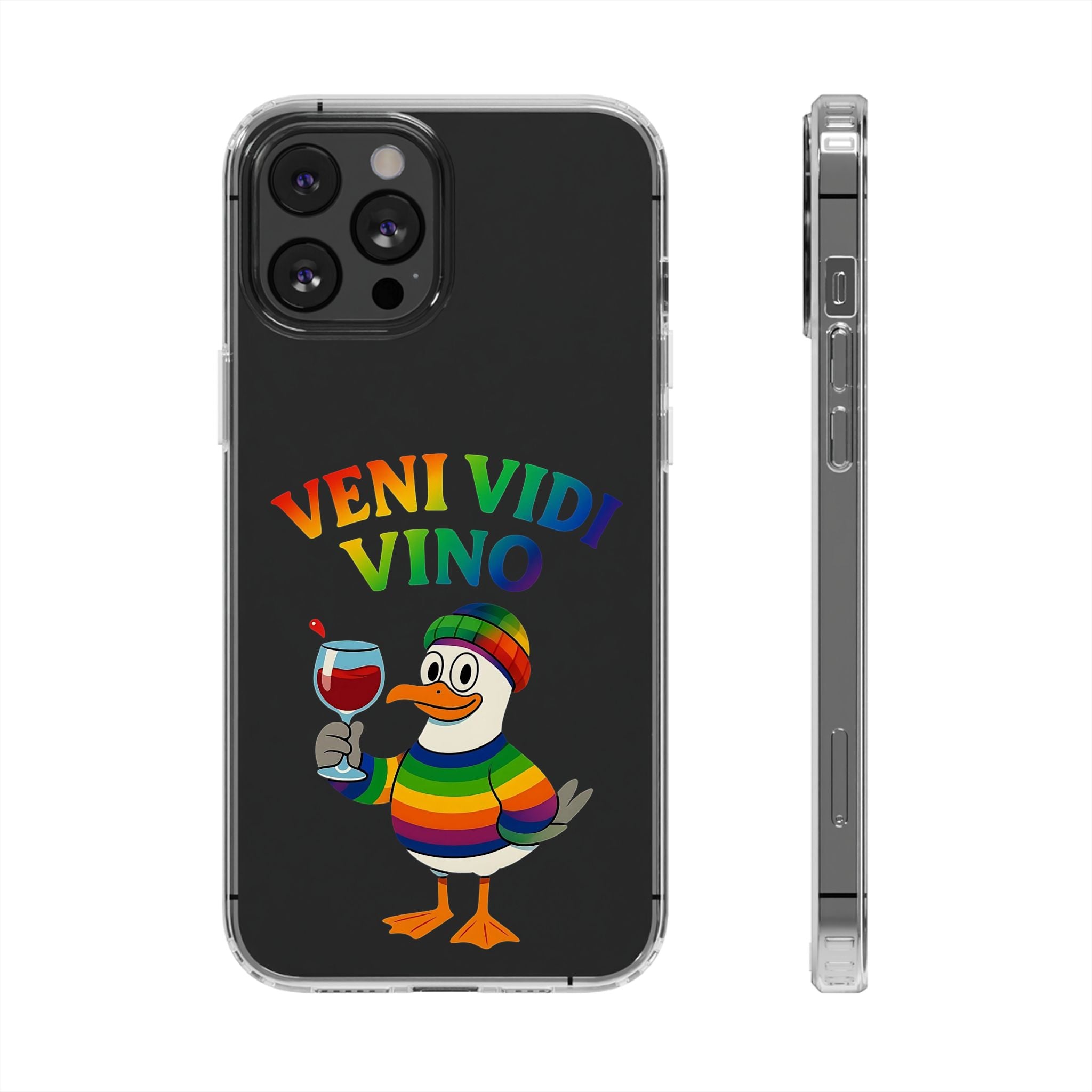 Veni vidi vino - Rainbow Duck clear Impact-Resistant Cases