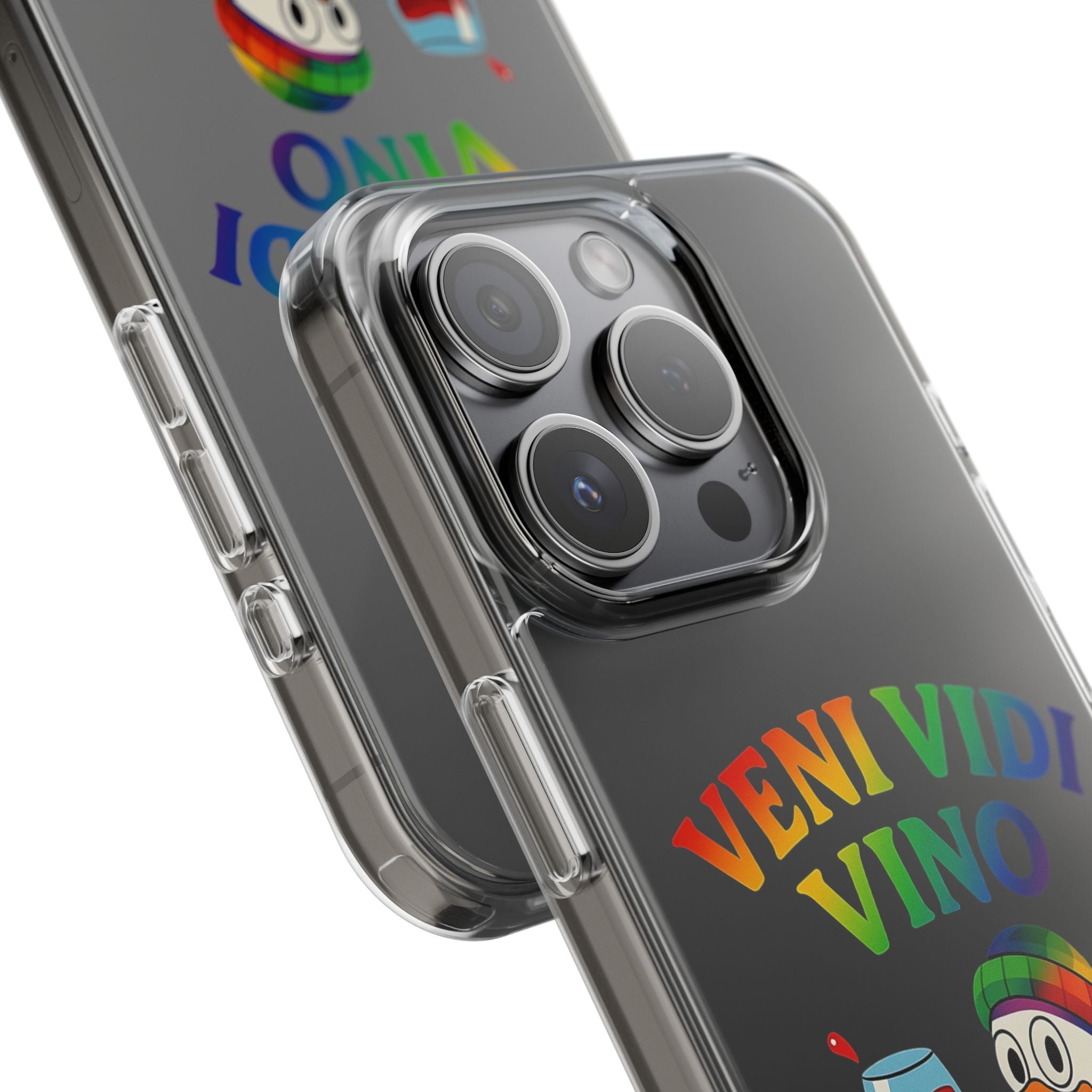 Veni vidi vino - Rainbow Duck clear Impact-Resistant Cases
