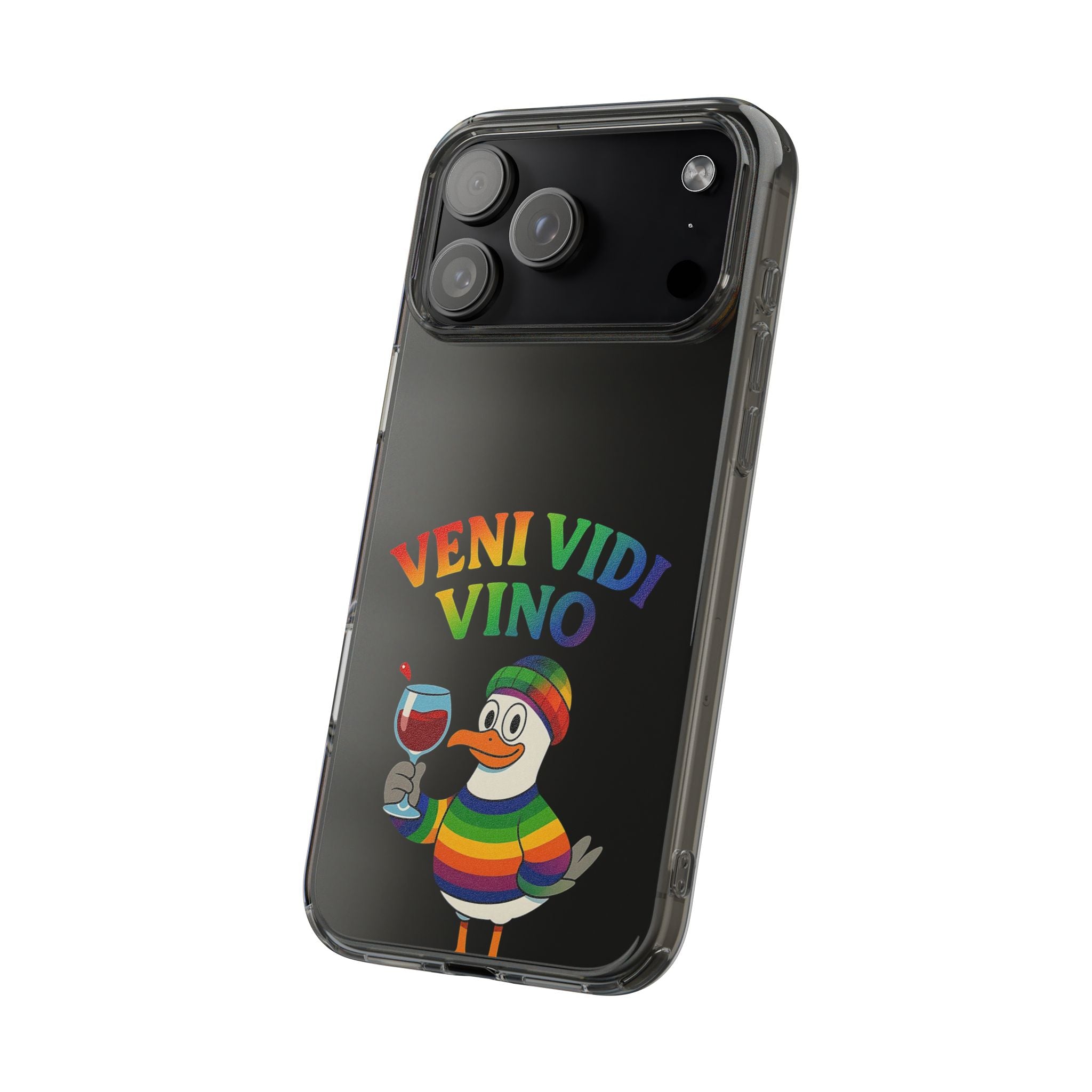 Veni vidi vino - Rainbow Duck clear Impact-Resistant Cases