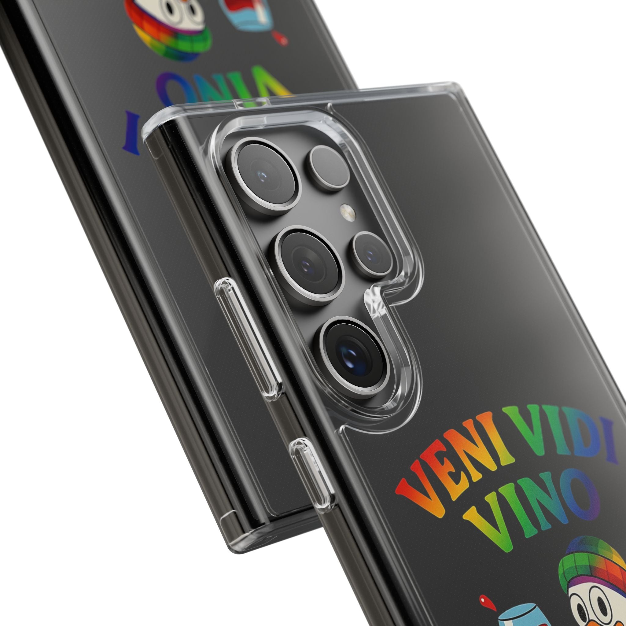 Veni vidi vino - Rainbow Duck clear Impact-Resistant Cases