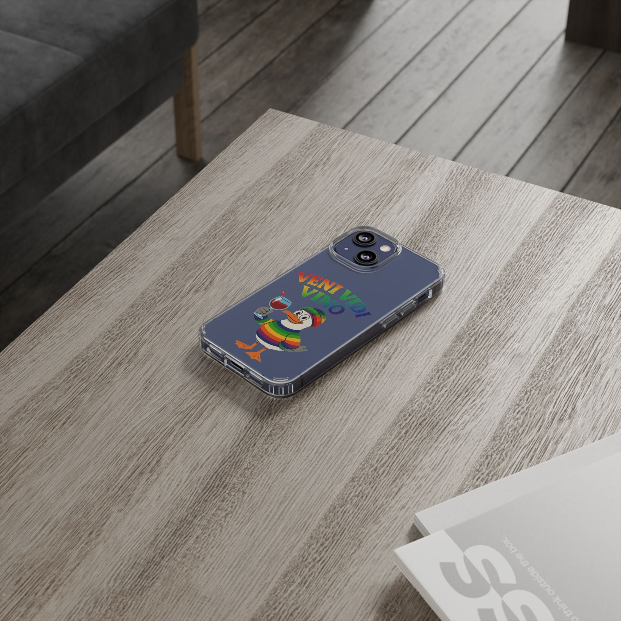 Veni vidi vino - Rainbow Duck clear Impact-Resistant Cases