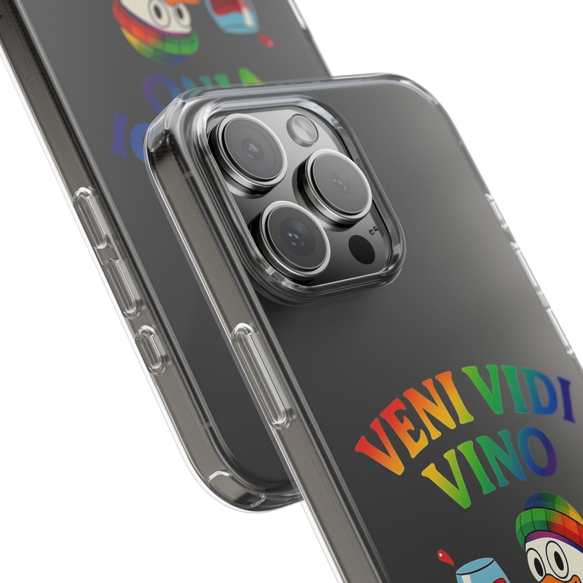 Veni vidi vino - Rainbow Duck clear Impact-Resistant Cases