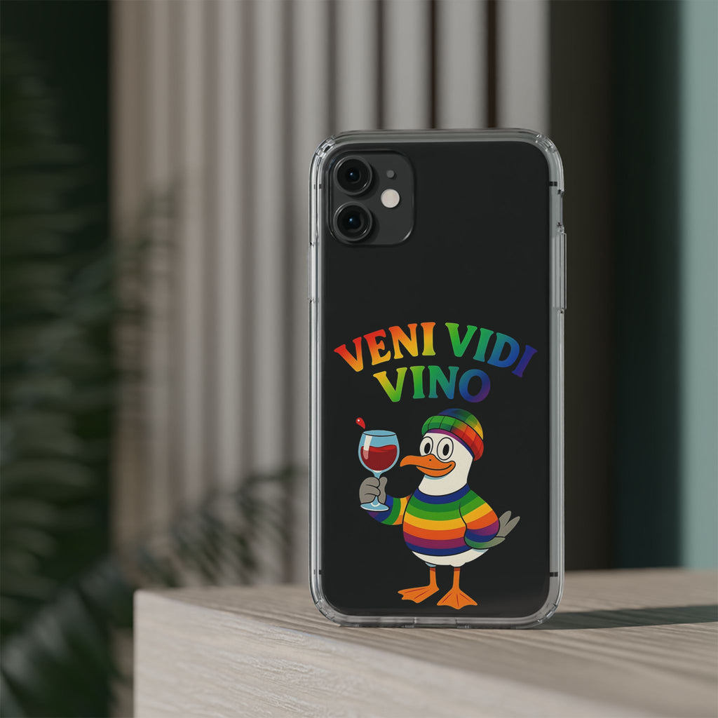 Veni vidi vino - Rainbow Duck clear Impact-Resistant Cases