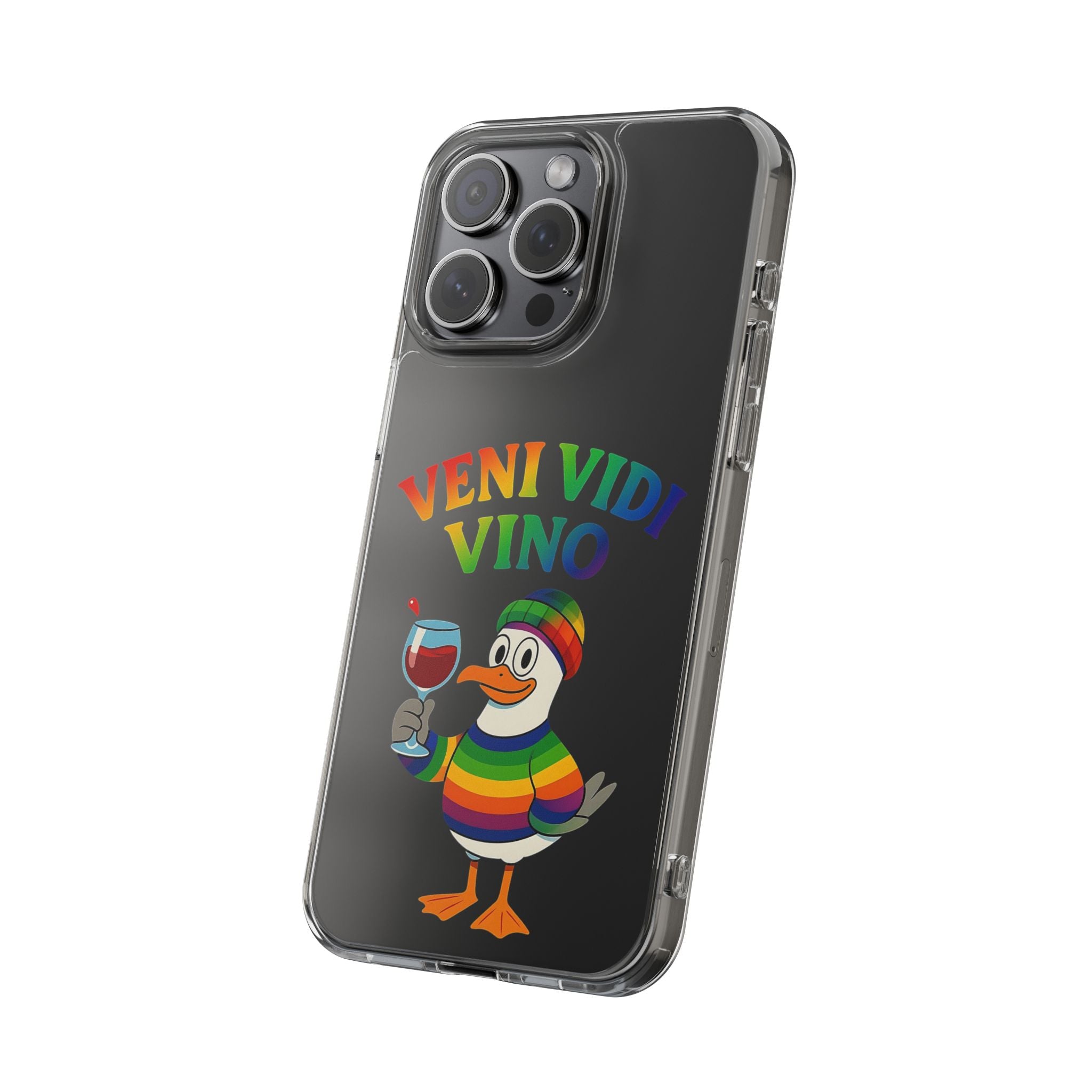 Veni vidi vino - Rainbow Duck clear Impact-Resistant Cases