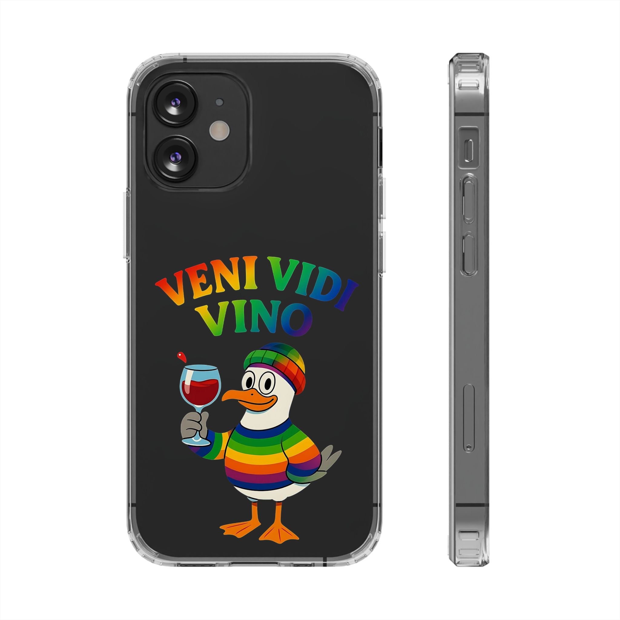 Veni vidi vino - Rainbow Duck clear Impact-Resistant Cases