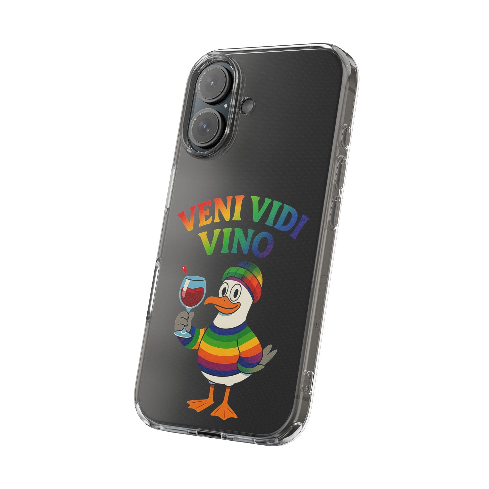 Veni vidi vino - Rainbow Duck clear Impact-Resistant Cases