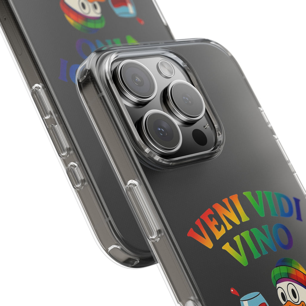 Veni vidi vino - Rainbow Duck clear Impact-Resistant Cases