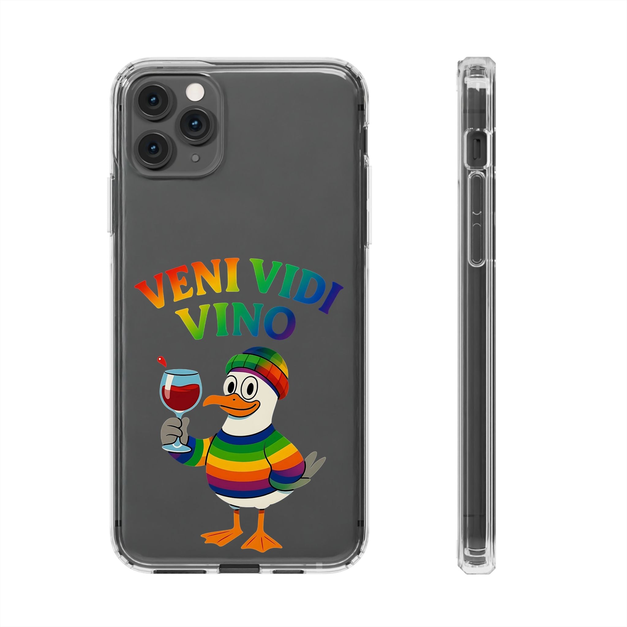 Veni vidi vino - Rainbow Duck clear Impact-Resistant Cases