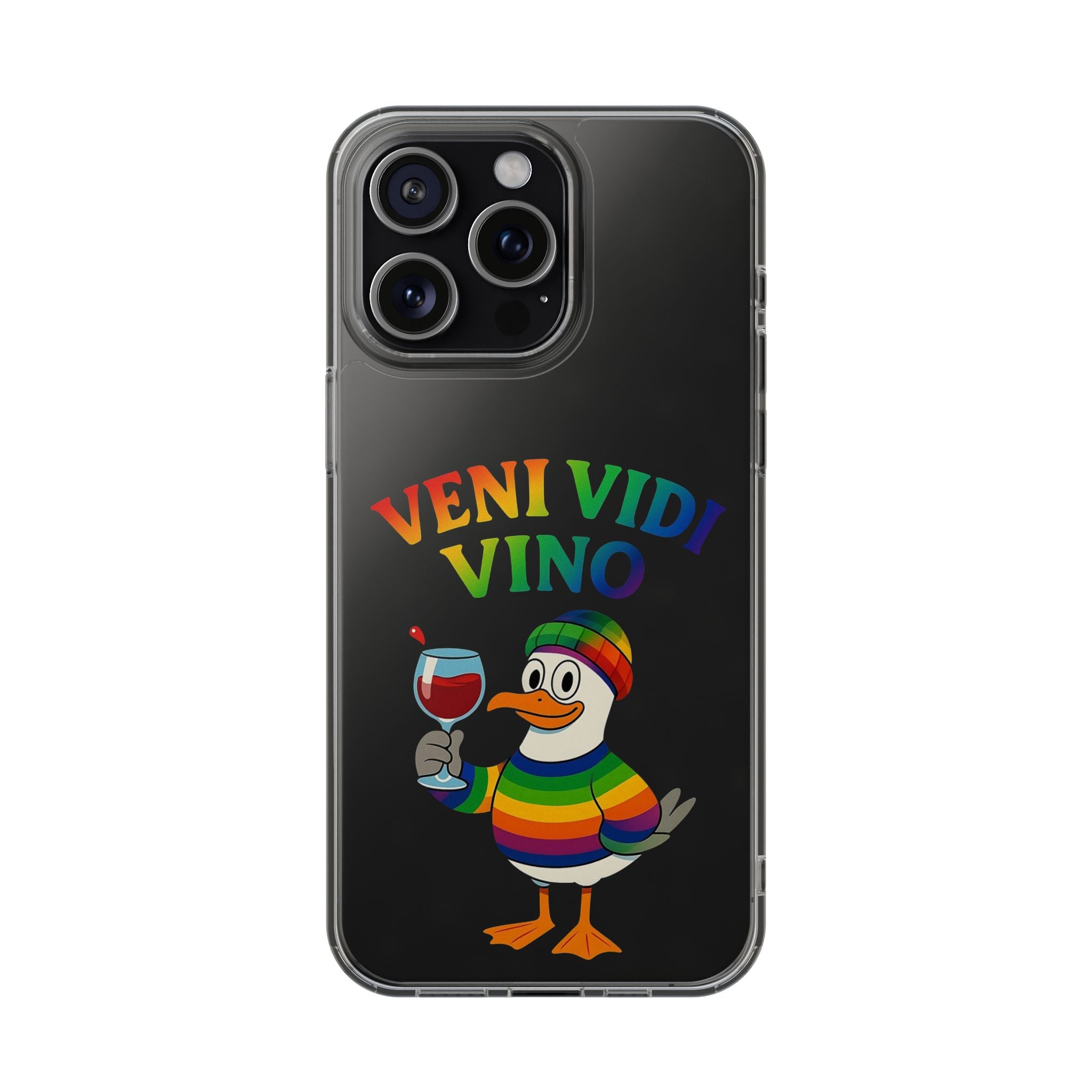 Veni vidi vino - Rainbow Duck clear Impact-Resistant Cases
