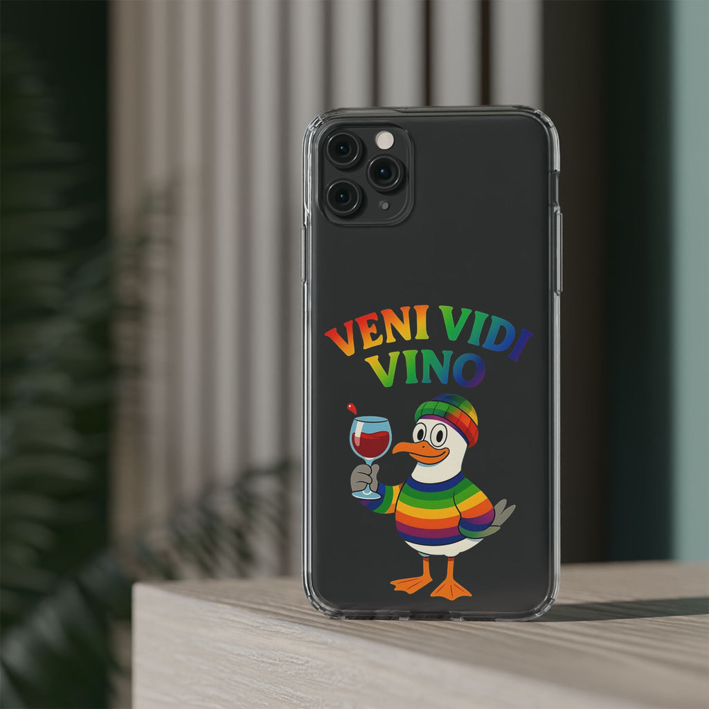 Veni vidi vino - Rainbow Duck clear Impact-Resistant Cases
