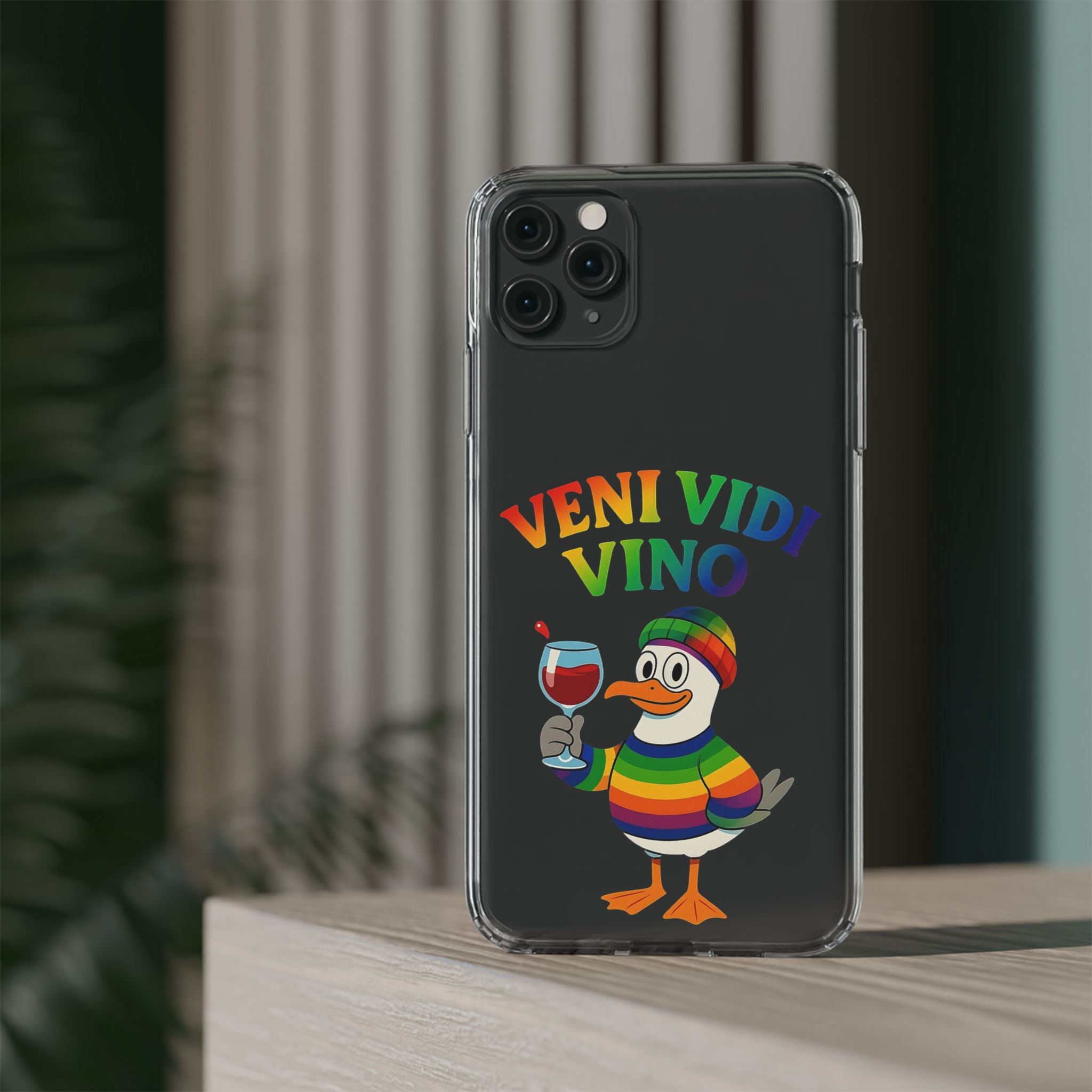 Veni vidi vino - Rainbow Duck clear Impact-Resistant Cases