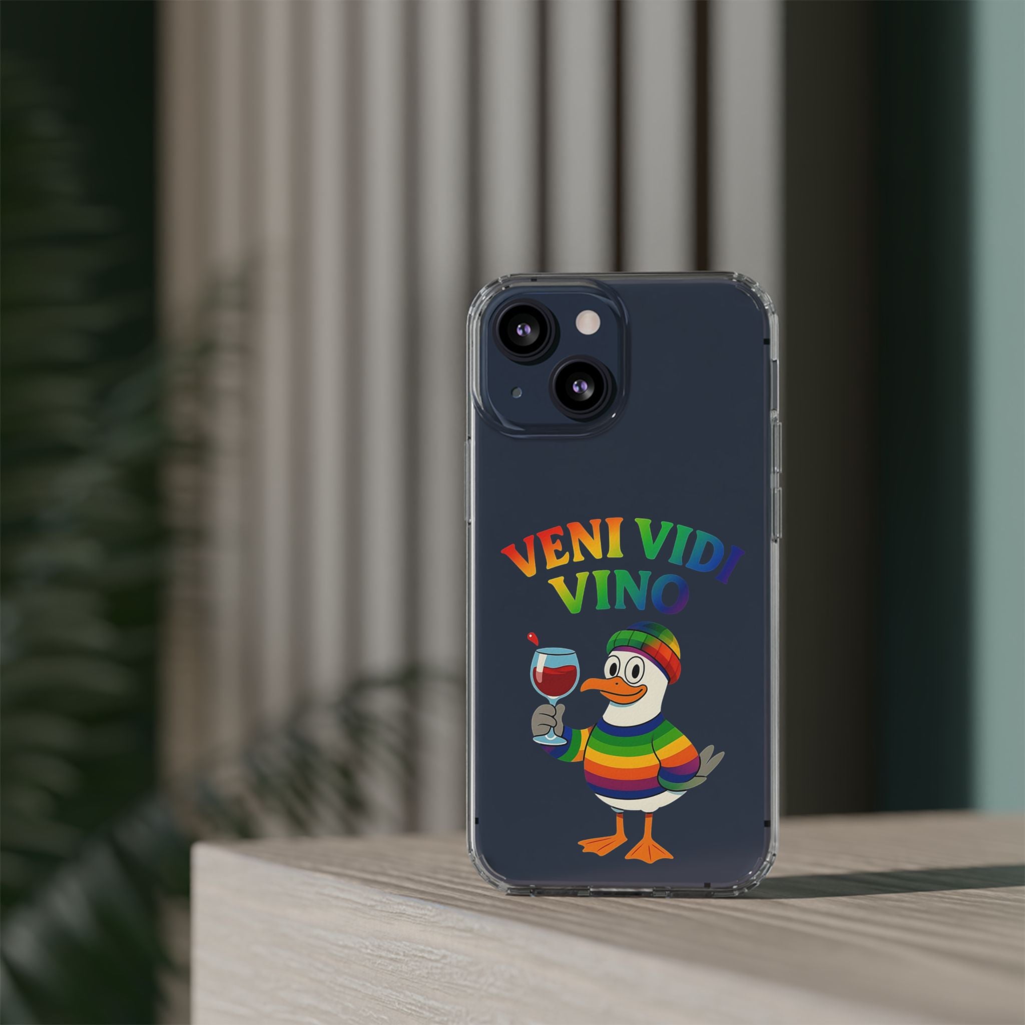 Veni vidi vino - Rainbow Duck clear Impact-Resistant Cases