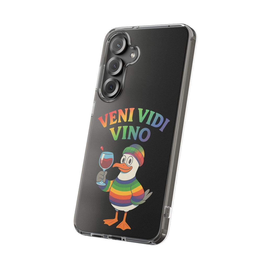 Veni vidi vino - Rainbow Duck clear Impact-Resistant Cases