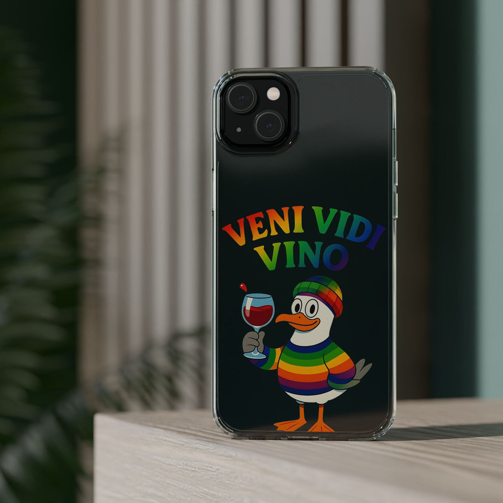 Veni vidi vino - Rainbow Duck clear Impact-Resistant Cases