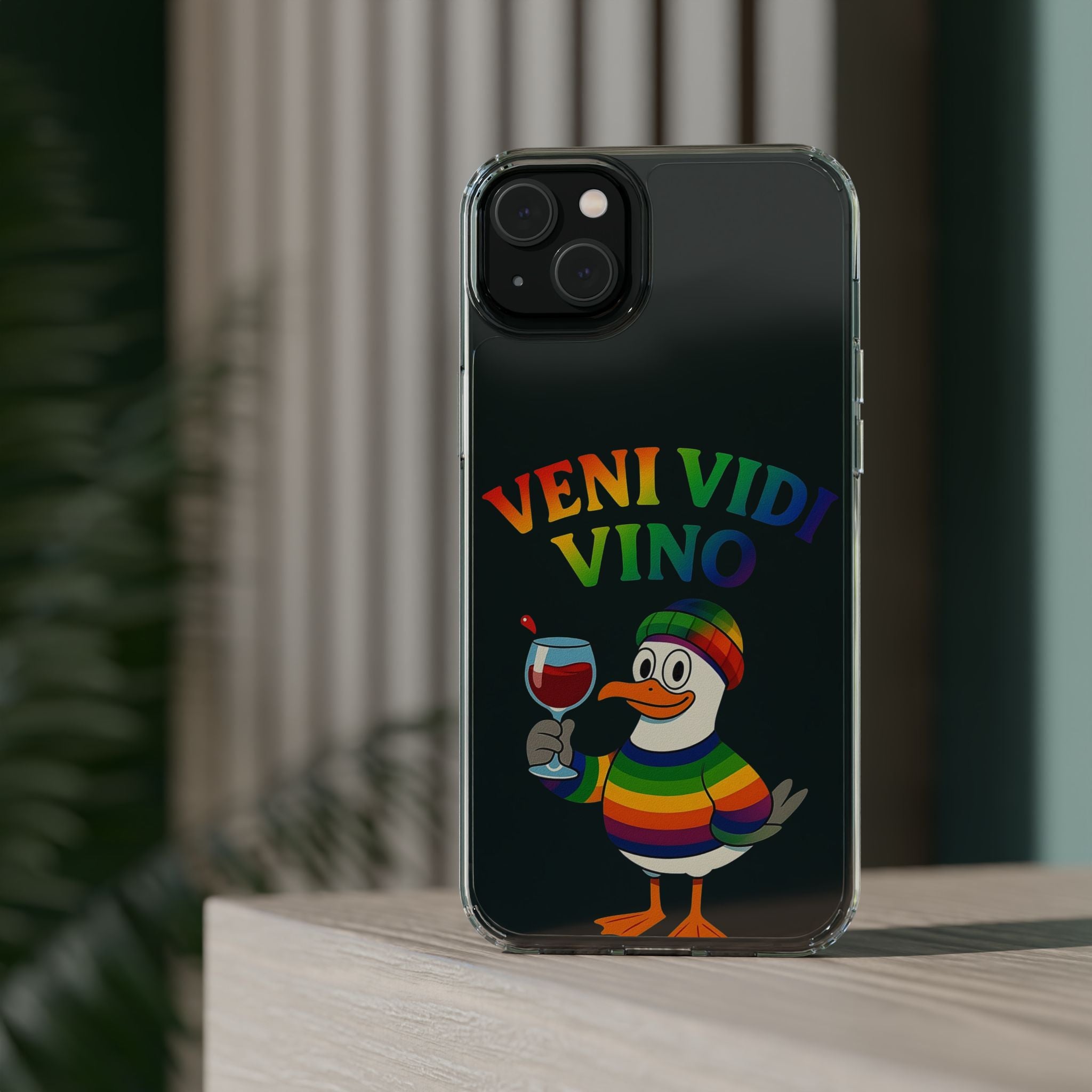 Veni vidi vino - Rainbow Duck clear Impact-Resistant Cases