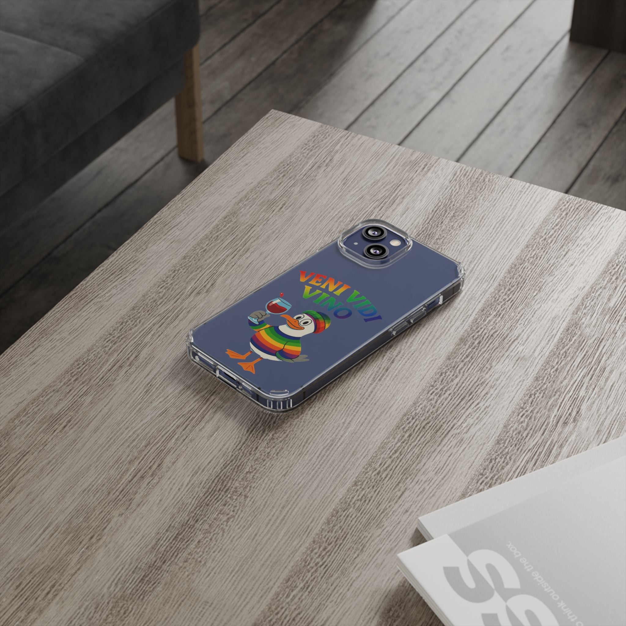 Veni vidi vino - Rainbow Duck clear Impact-Resistant Cases