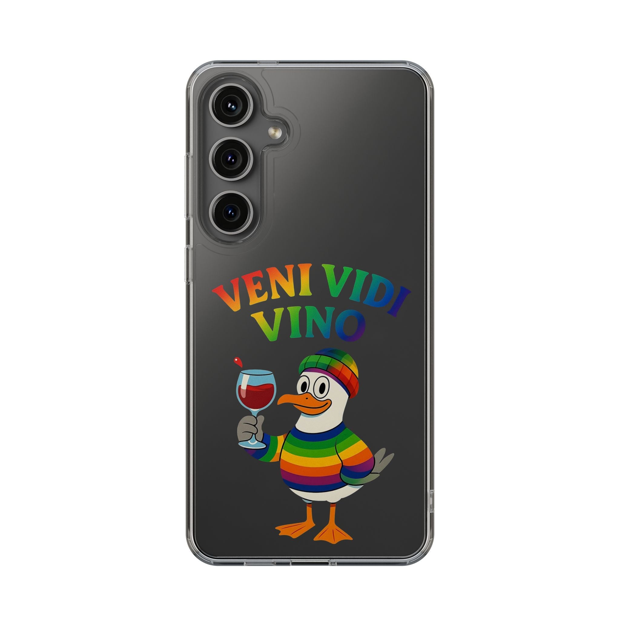Veni vidi vino - Rainbow Duck clear Impact-Resistant Cases