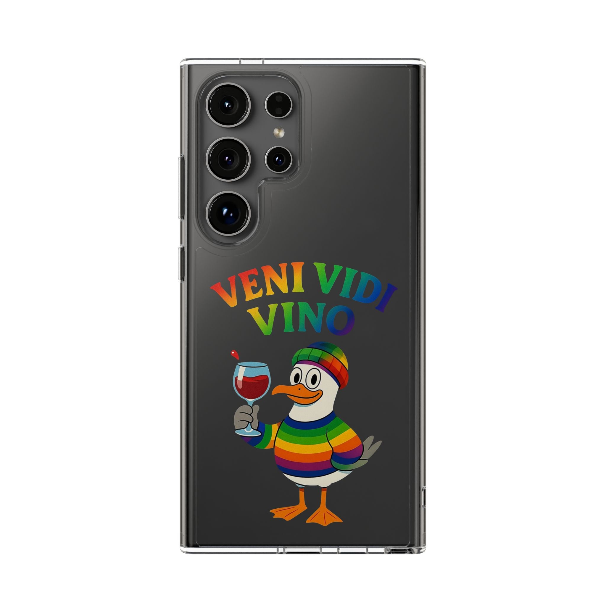 Veni vidi vino - Rainbow Duck clear Impact-Resistant Cases