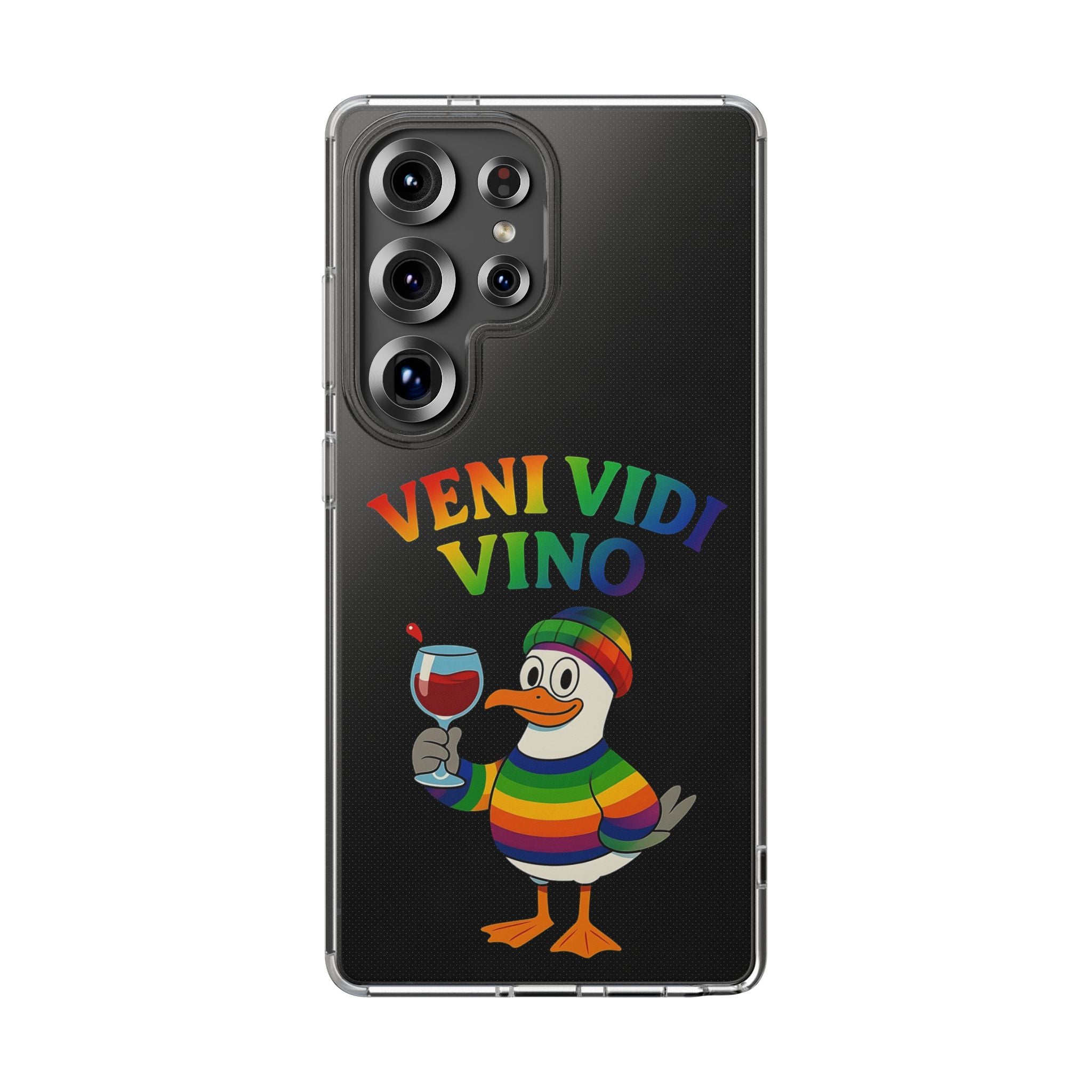 Veni vidi vino - Rainbow Duck clear Impact-Resistant Cases
