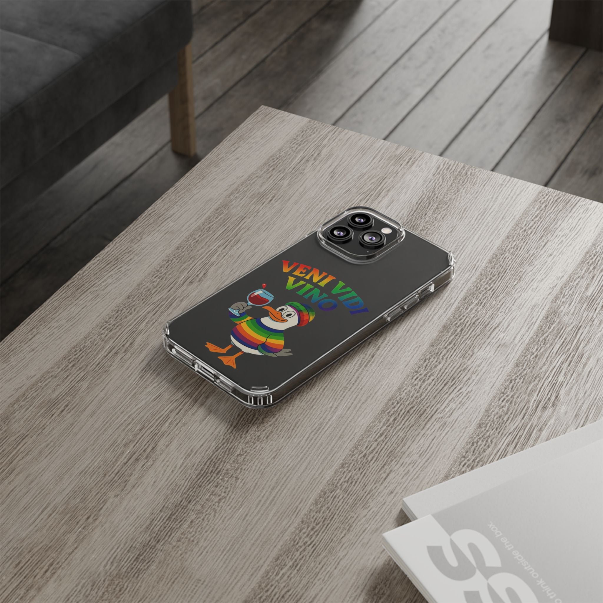 Veni vidi vino - Rainbow Duck clear Impact-Resistant Cases