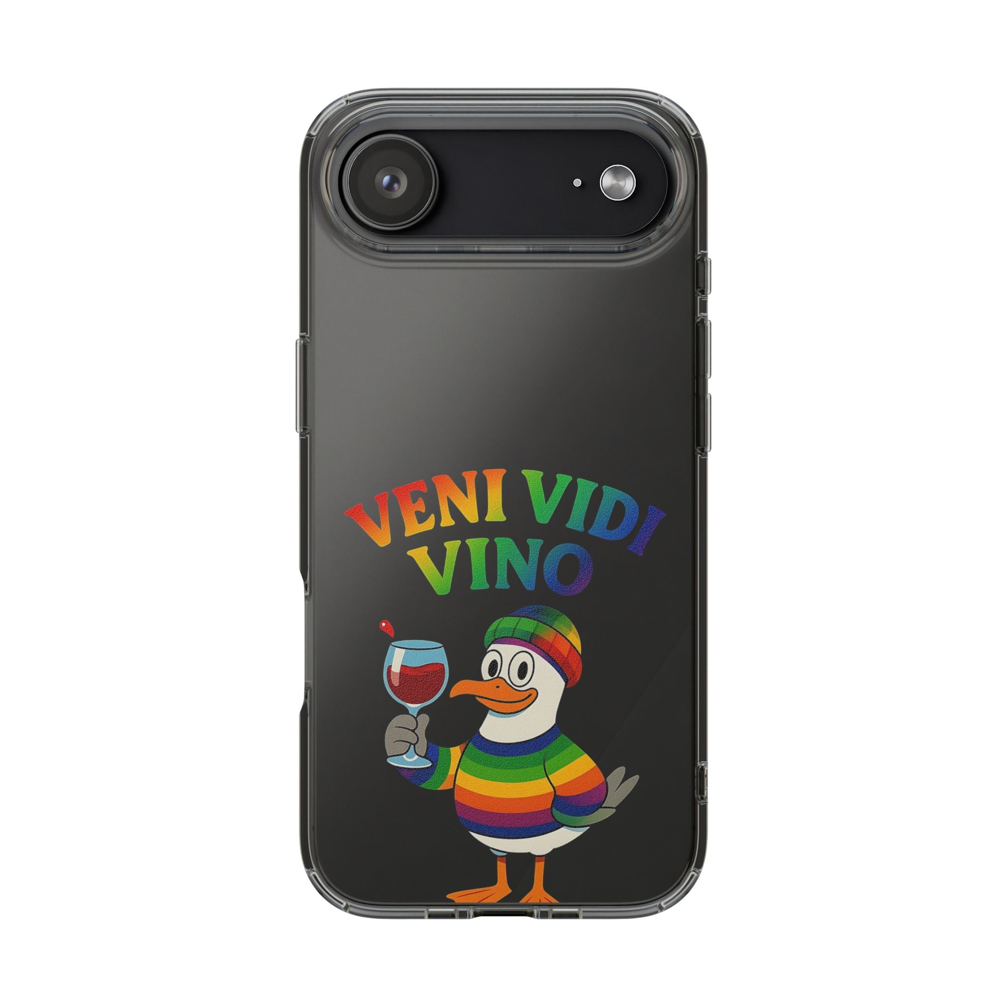 Veni vidi vino - Rainbow Duck clear Impact-Resistant Cases