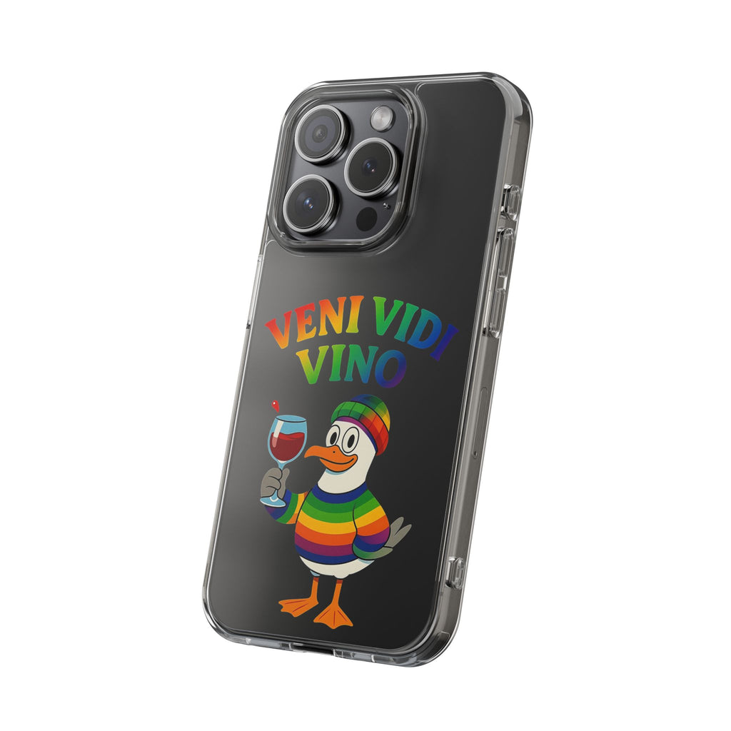 Veni vidi vino - Rainbow Duck clear Impact-Resistant Cases