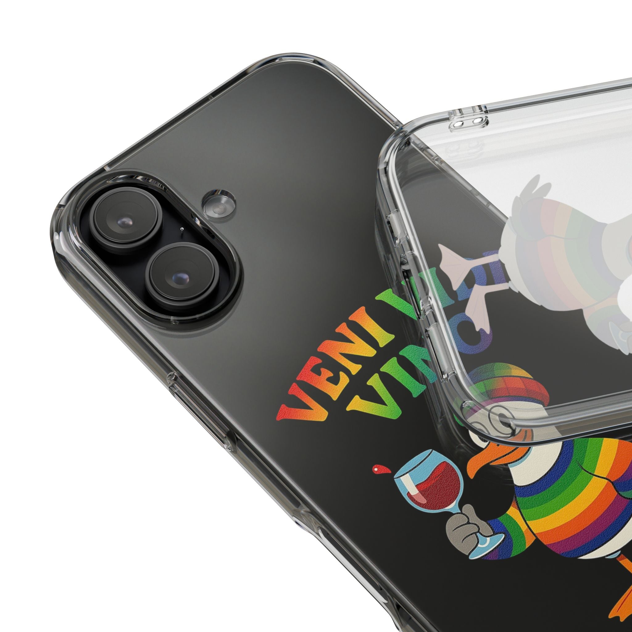 Veni vidi vino - Rainbow Duck clear Impact-Resistant Cases