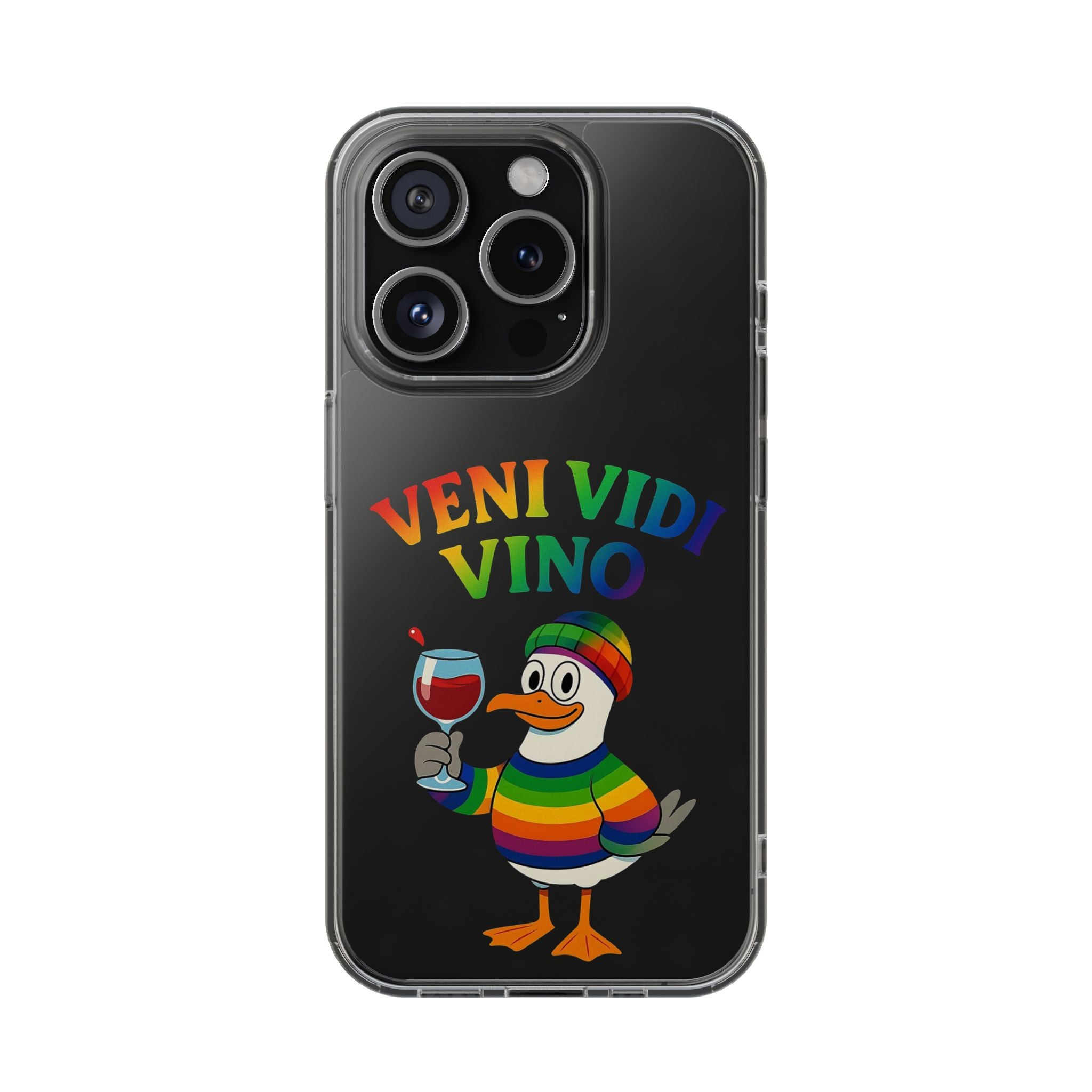 Veni vidi vino - Rainbow Duck clear Impact-Resistant Cases