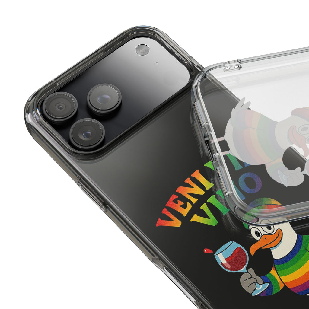 Veni vidi vino - Rainbow Duck clear Impact-Resistant Cases