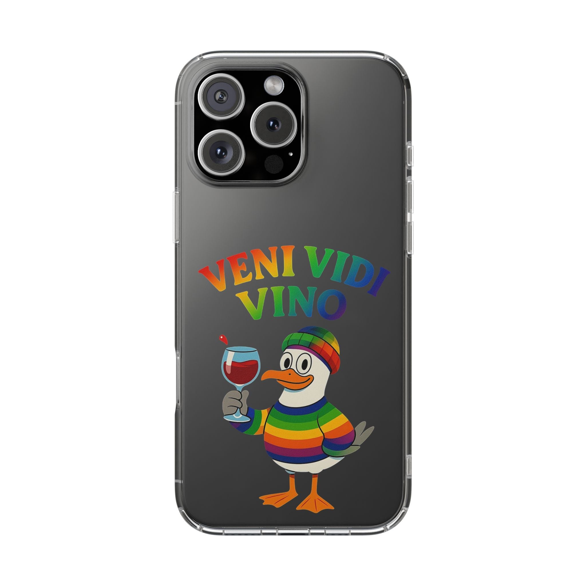 Veni vidi vino - Rainbow Duck clear Impact-Resistant Cases